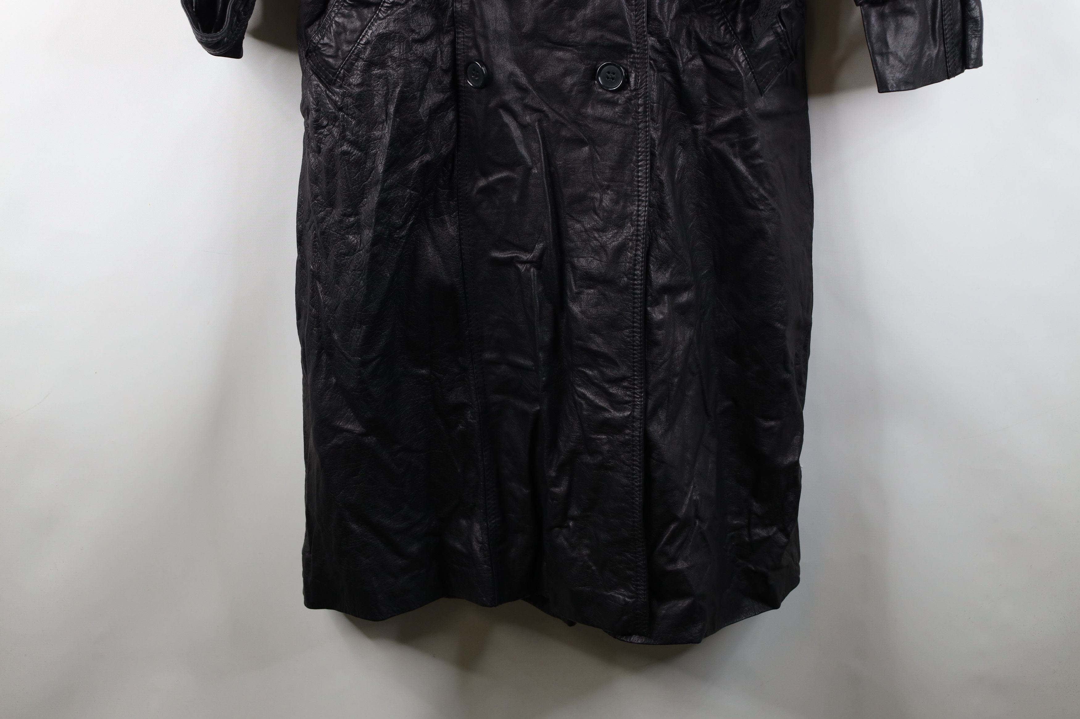 Vintage Vintage 70s Streetwear Belted Leather Trench Coat Jacket Size L / US 10 / IT 46 - 4 Thumbnail