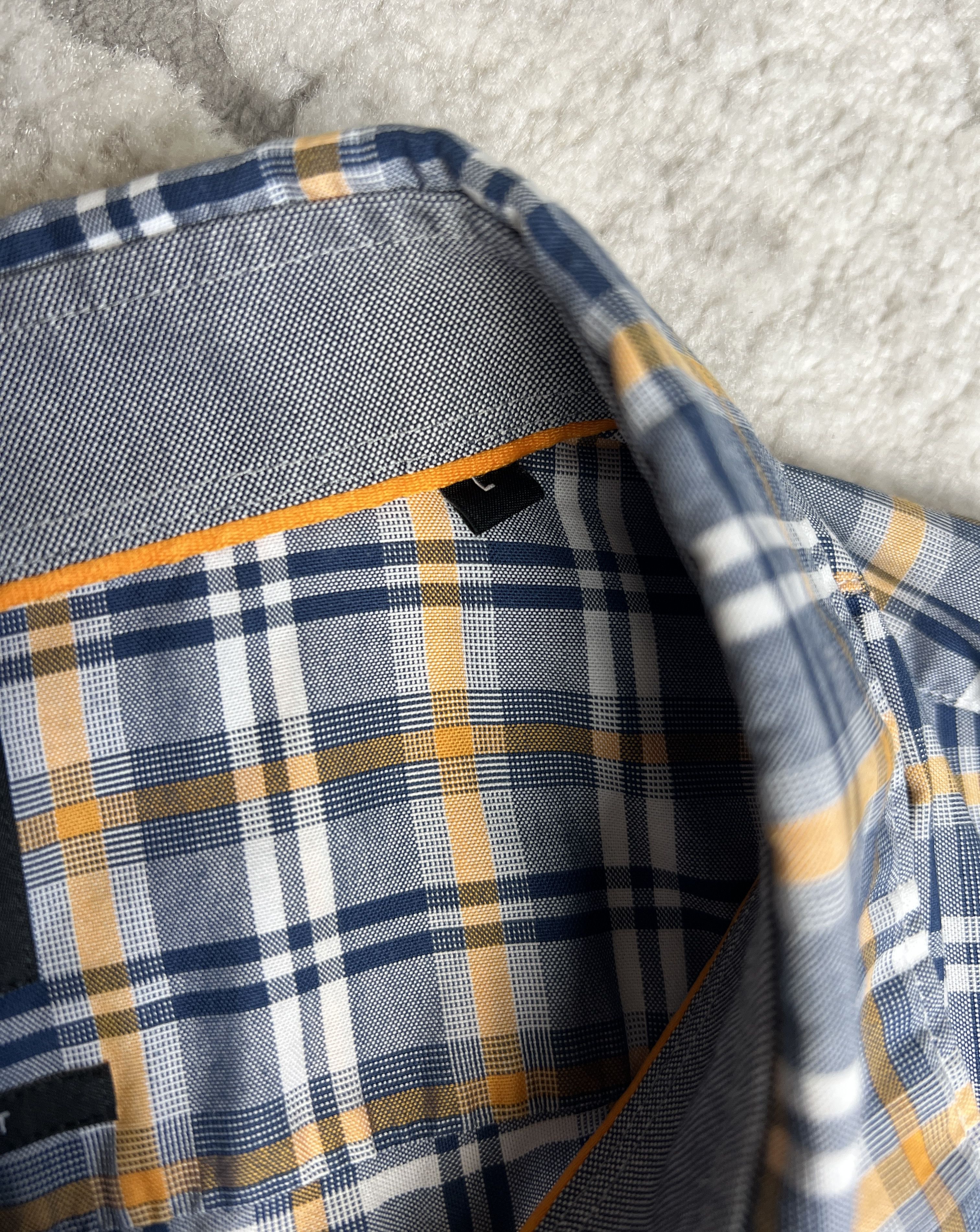Hugo Boss Hugo Boss Regular Fit Checked Shirt – Blue/Orange – Size L Size US L / EU 52-54 / 3 - 13 Thumbnail