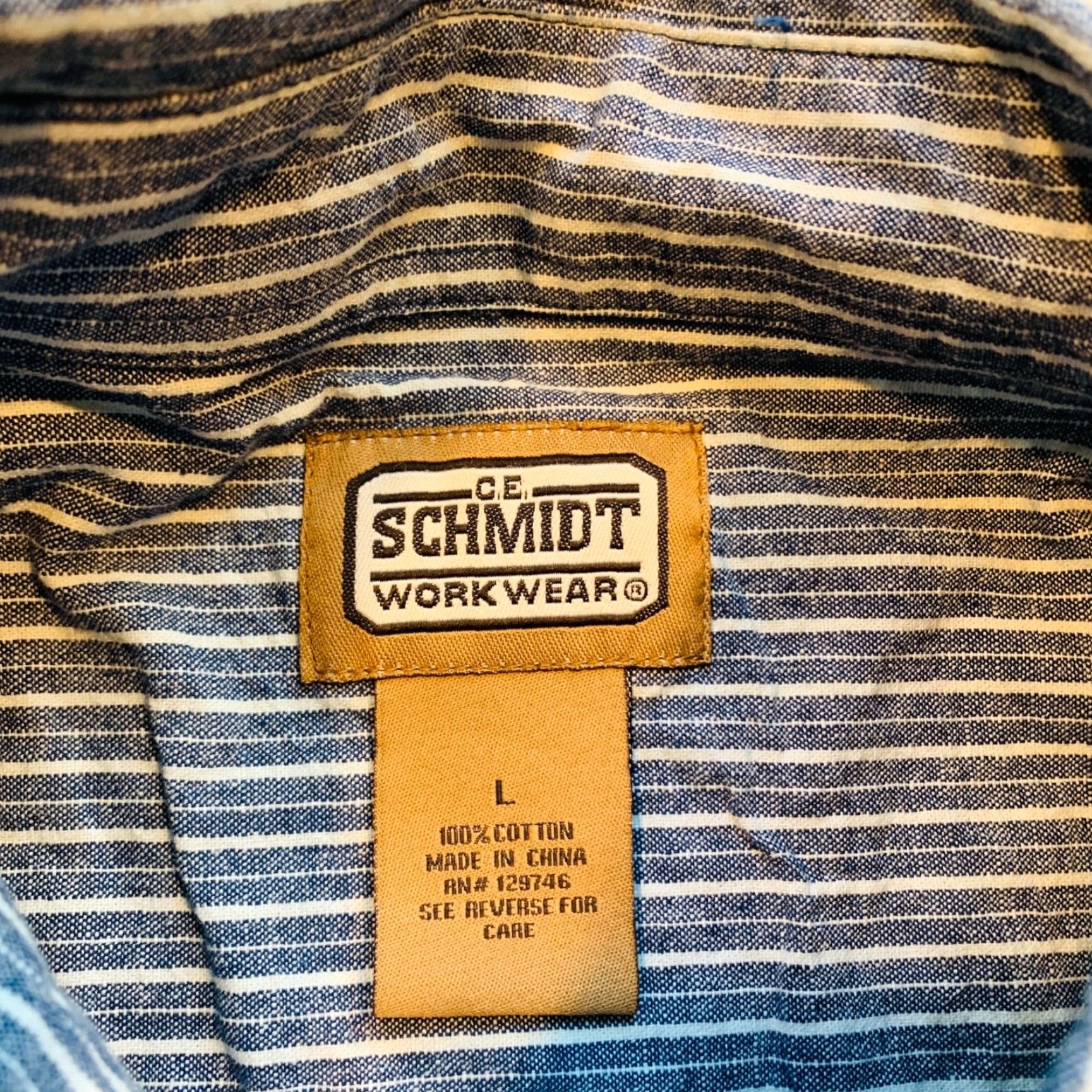 Denime CE Schmidt Workwear Denim Shirt Jacket Button Down Striped Cowboy Western L NWOT Mens Shirt Size US L / EU 52-54 / 3 - 5 Thumbnail