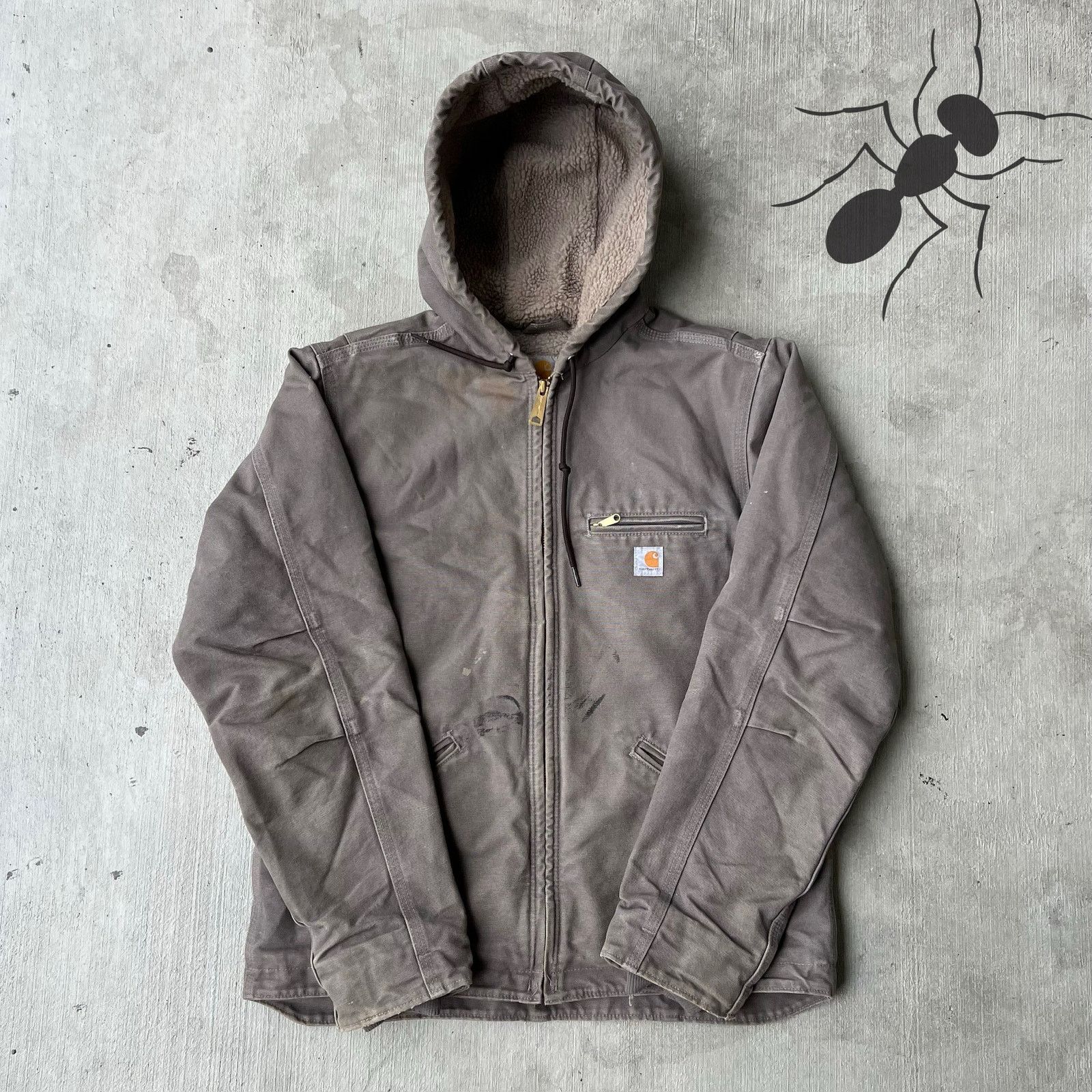Carhartt × Vintage Carhartt WOMENS WJ141 gray hooded work wear jacket Size US S / EU 44-46 / 1 - 1 Thumbnail