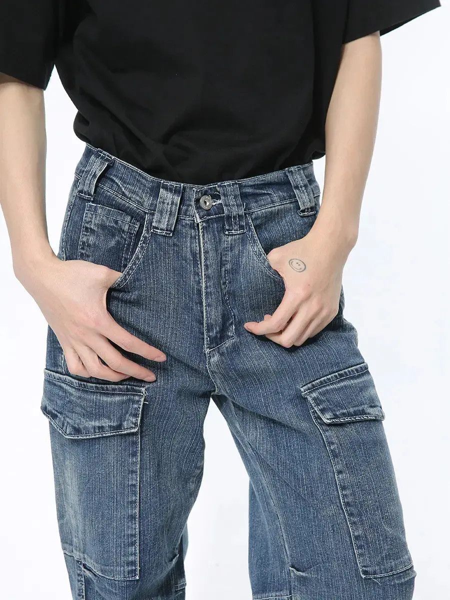 Japanese Brand Retro loose high street pocket jeans Size US 32 / EU 48 - 3 Thumbnail