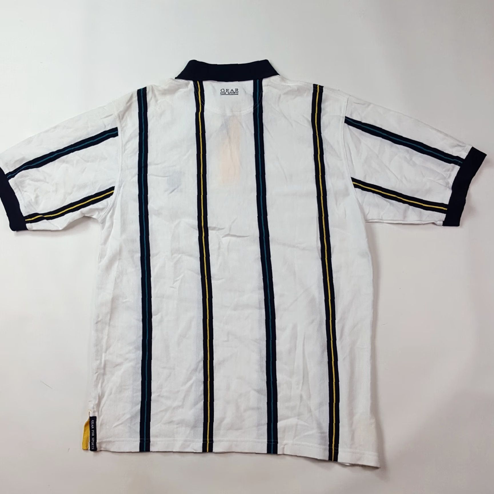 Vintage VINTAGE Gear For Sports Polo Shirt Mens L White Striped Collared Button 90s Casual Golf Outdoor Retro Polo Shirt Mens Size US L / EU 52-54 / 3 - 6 Thumbnail