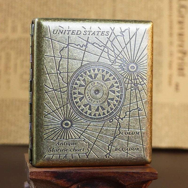 Other Cigarette Box Storage Case Portable Retro Bronze Gift Size ONE SIZE - 7 Thumbnail