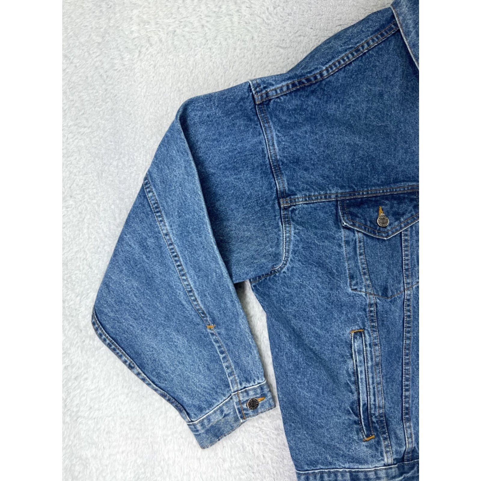 Denime VINTAGE Tyca Jacket Mens 2XL XXL Blue Denim Y2K Trucker Button Up US Made AM PM Size US XXL / EU 58 / 5 - 5 Thumbnail
