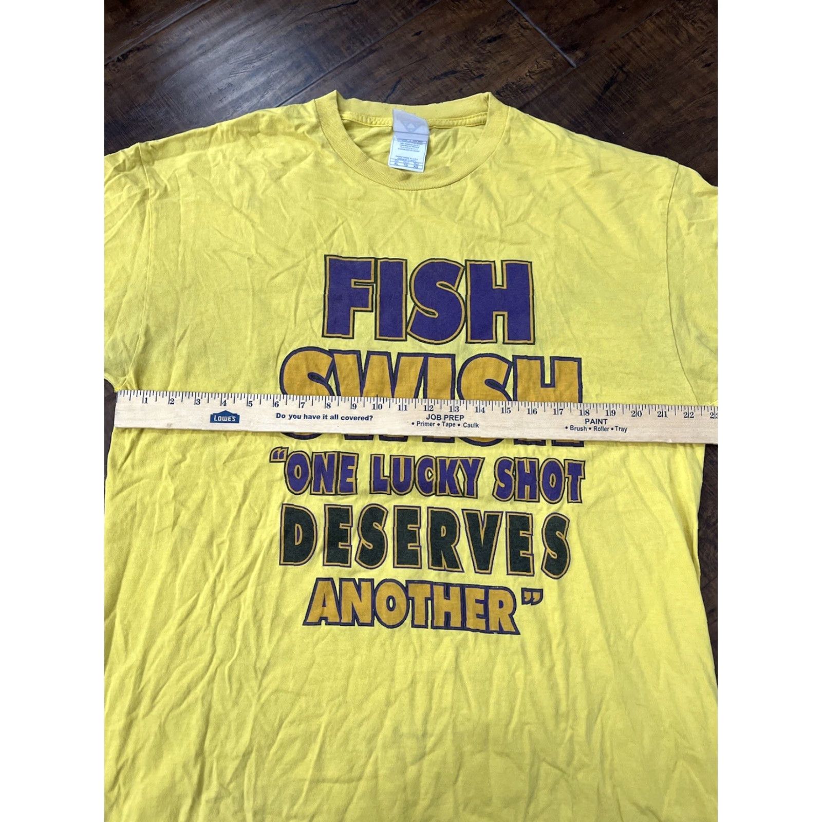 NBA VINTAGE LA Lakers NBA 2004 Fish Swish One Lucky Shot Shirt Size XL Derek Fisher Size US XL / EU 56 / 4 - 3 Thumbnail