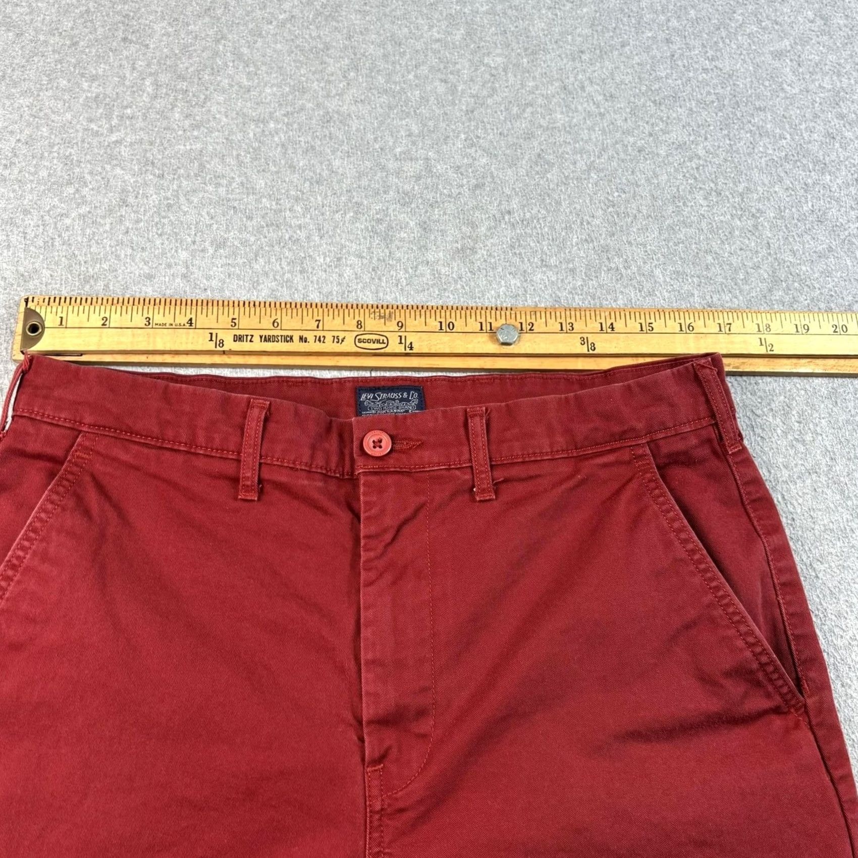 Levi's Levi's Pant Men 33x32 Red Chino Straight Leg Casual Office Heritage Academia Work Pants Size US 33 - 7 Thumbnail