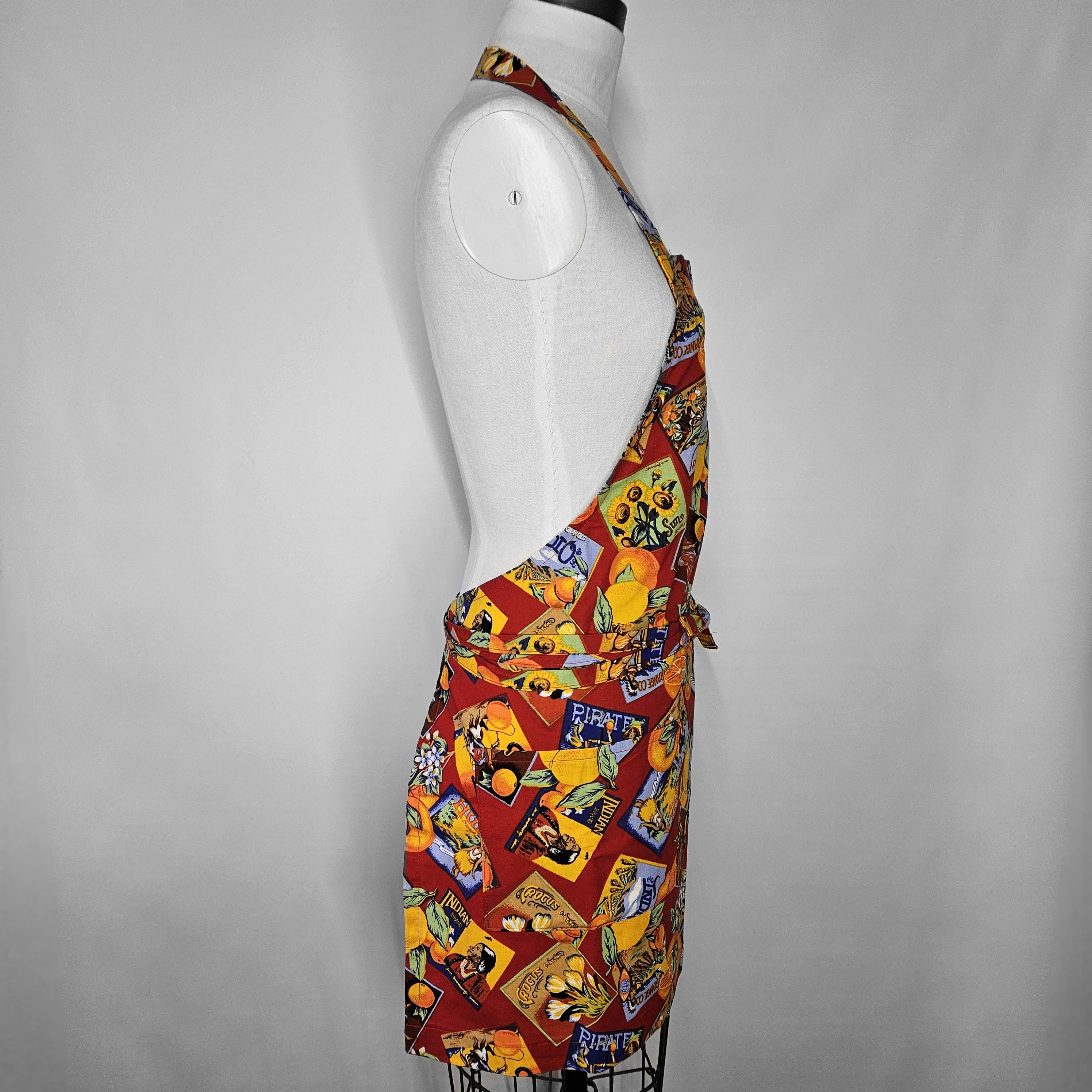 Other Apron Size S/M NEW Retro Orange Lemons Box Label Crocus Sun Size ONE SIZE - 5 Thumbnail
