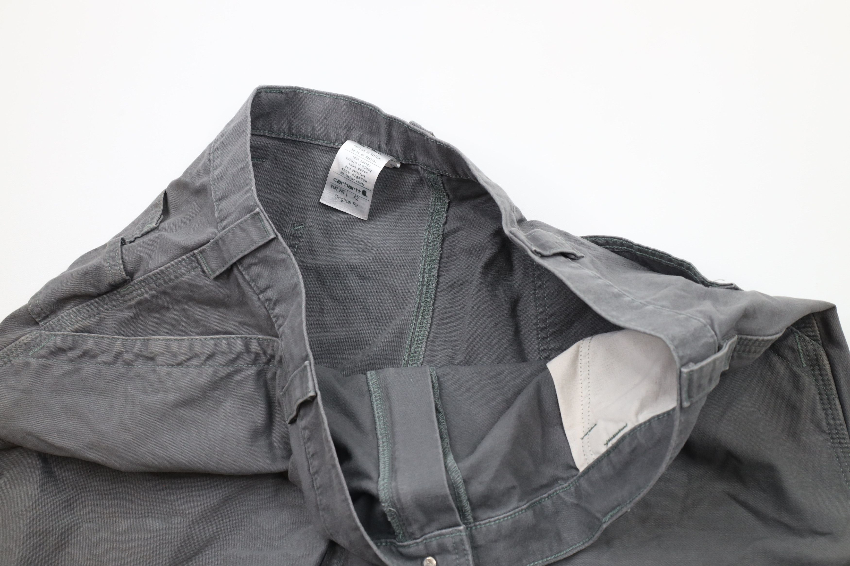 Carhartt × Vintage Vintage Carhartt Original Fit Dungaree Shorts Gray Cotton Size US 42 / EU 58 - 6 Thumbnail