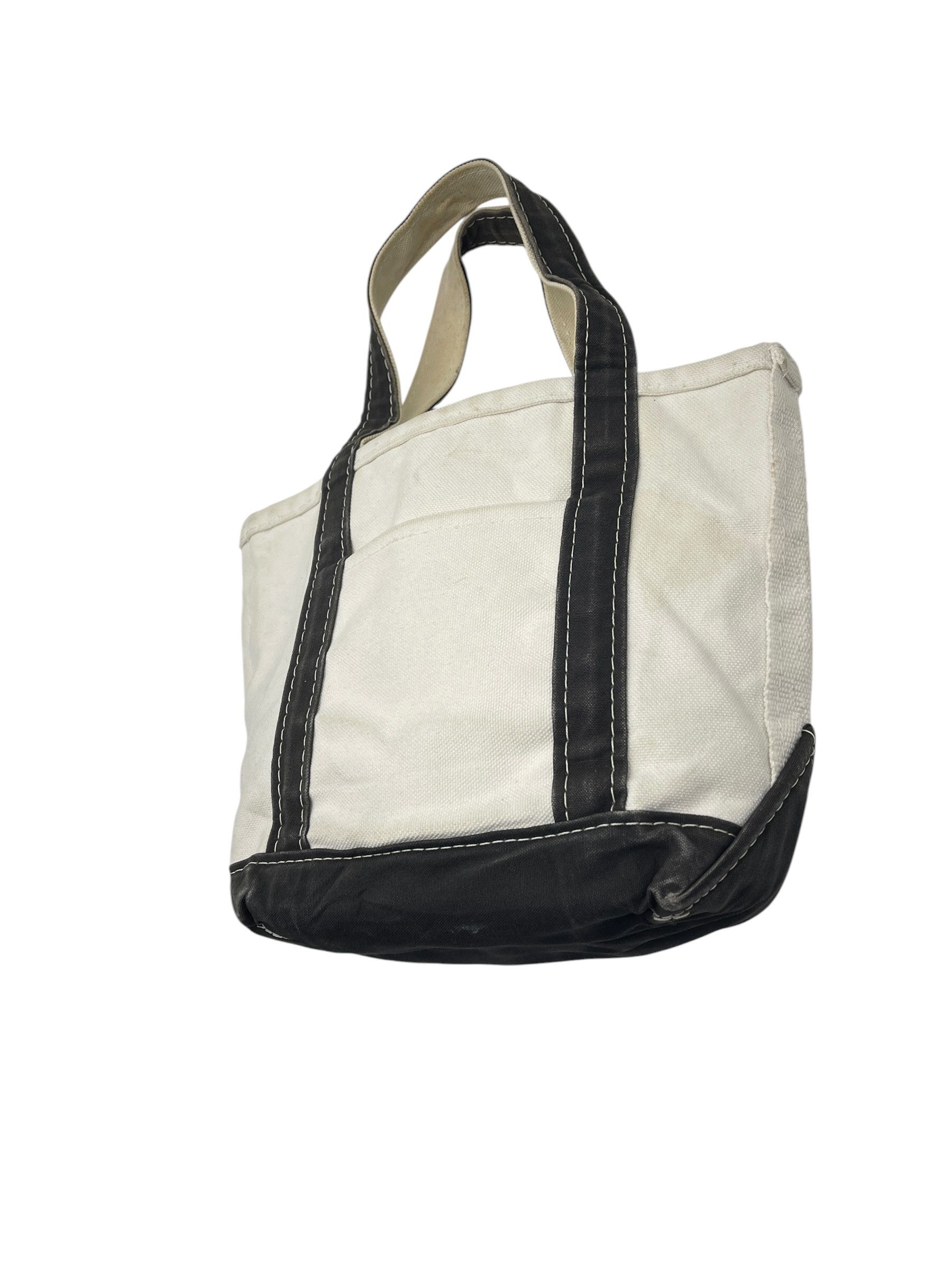 L.L. Bean L.L.Bean Boat and Tote Small Canvas Bag Navy Trim USA Made Size ONE SIZE - 4 Thumbnail