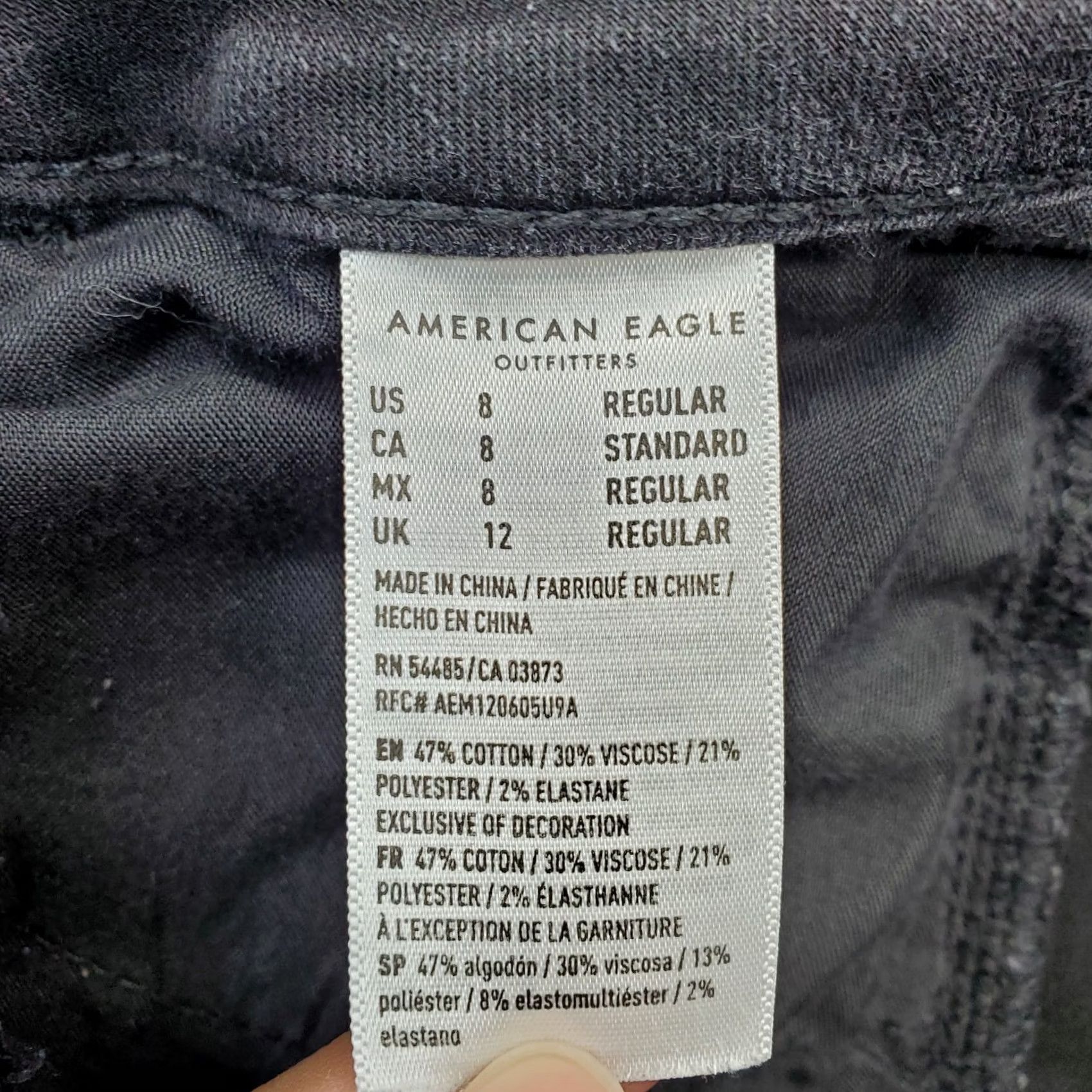 American Eagle Outfitters American Eagle Outfitters Skinny Jeans Womens 8 Black Denim Stretch Distressed Regular Fit Size 30" / US 8 / IT 44 - 8 Thumbnail