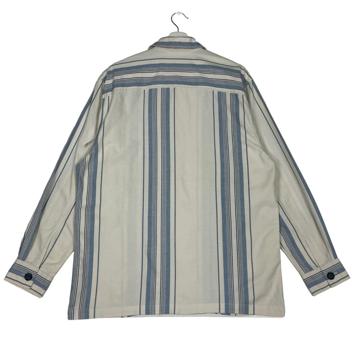 Issey Miyake × Japanese Brand × Vintage 💥80s BULLIT JAPAN BUTTON STRIPE CHORE JACKET Size US M / EU 48-50 / 2 - 8 Thumbnail