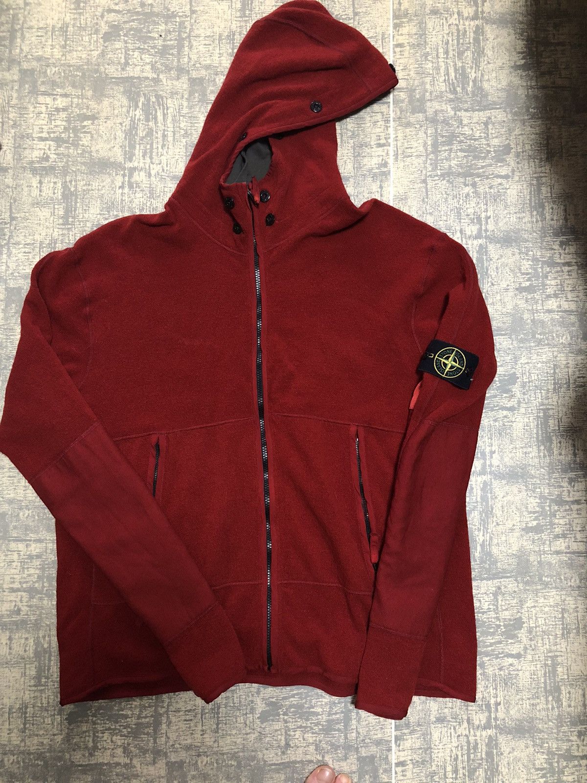 image of C P Company x Massimo Osti Vintage Stone Island Hoodie in Red, Men's (Size XL)