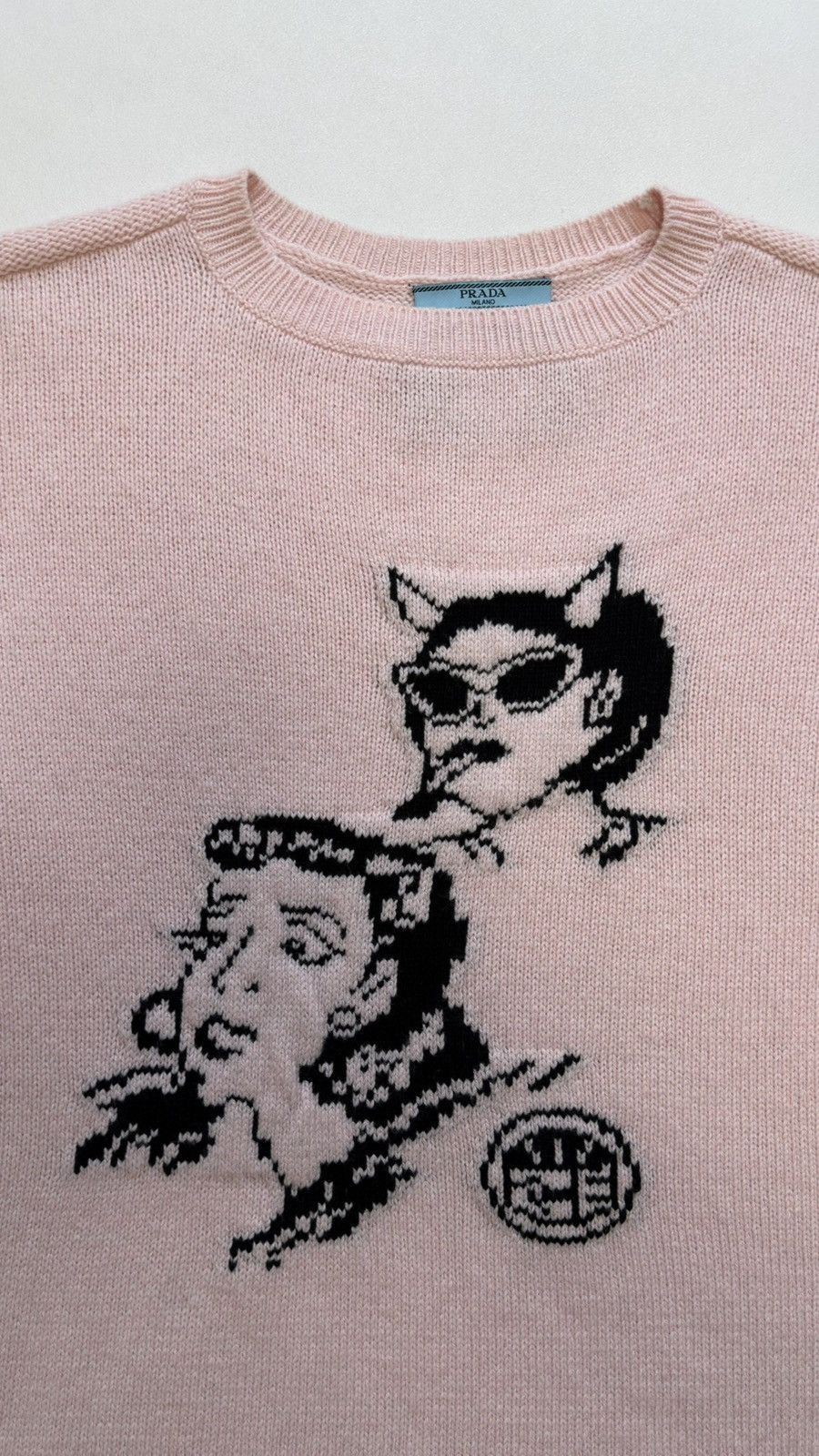 Prada S/S 17 ‘Comic Patterned’ Pink Wool Sweater Size US M / EU 48-50 / 2 - 4 Thumbnail
