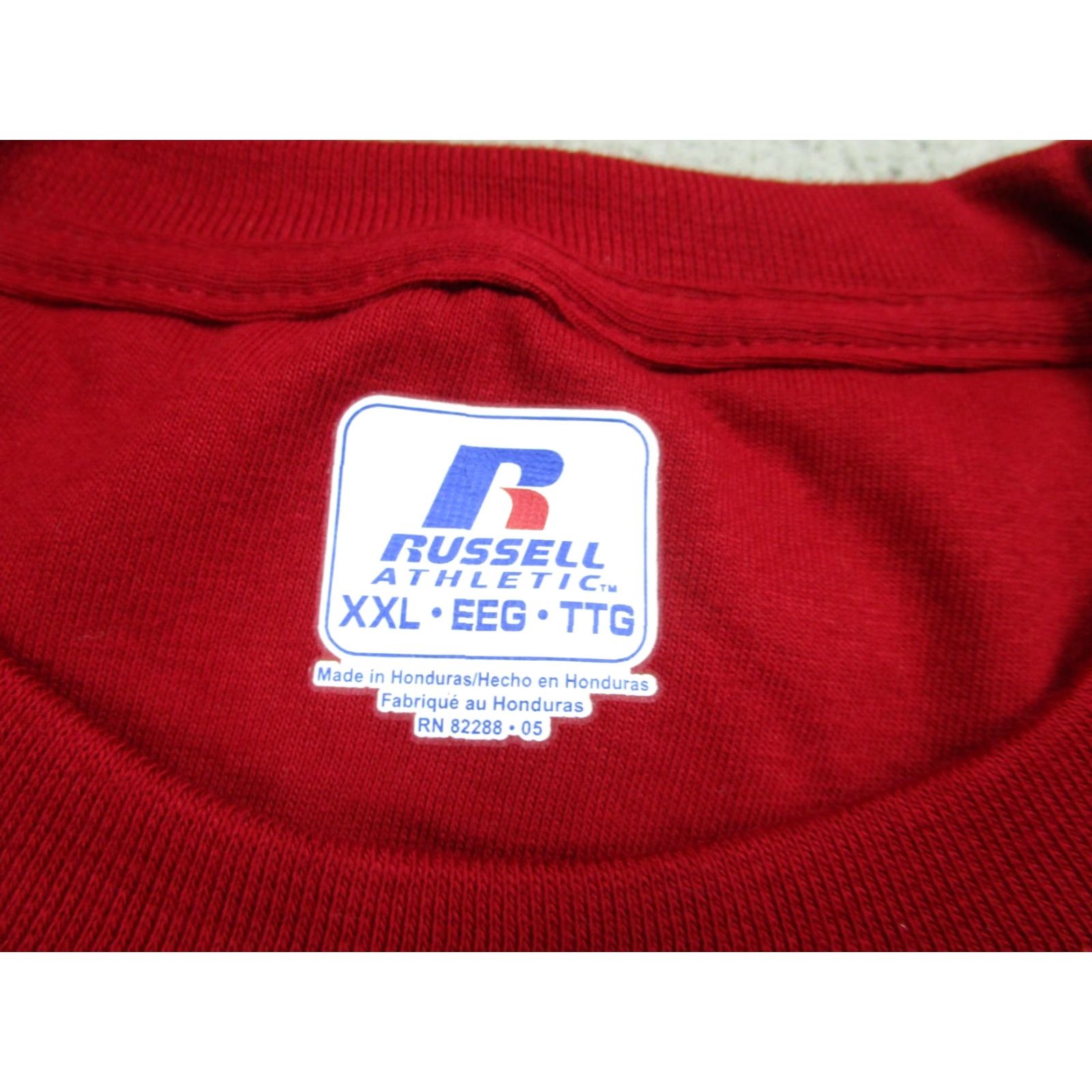 Russell Athletic RUSSELL ATHLETIC Long Sleeve Shirt Mens 2XL Cardinal Red Crewneck Cotton Size US XXL / EU 58 / 5 - 6 Thumbnail