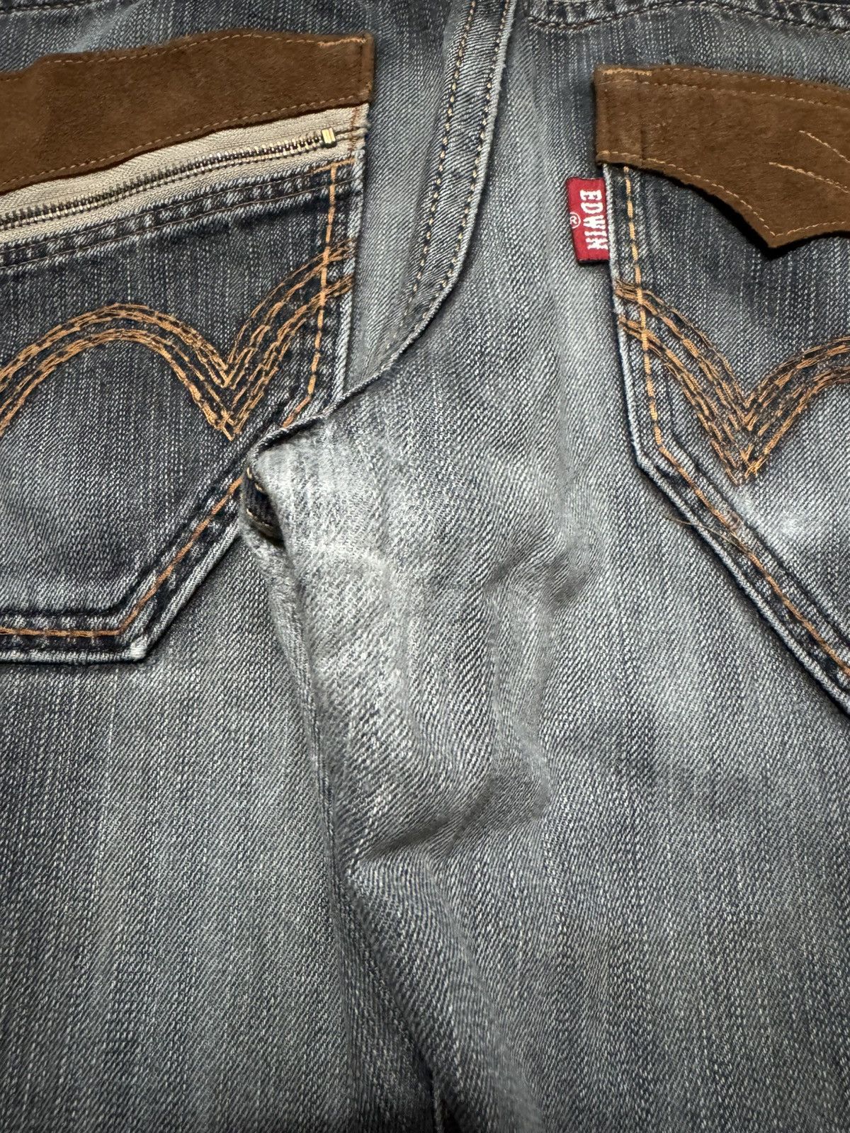 Japanese Brand 💥THRASHED💥90s STYLE EDWIN XV SICK SANDWASHED RARE FADES Size US 35 - 16 Thumbnail