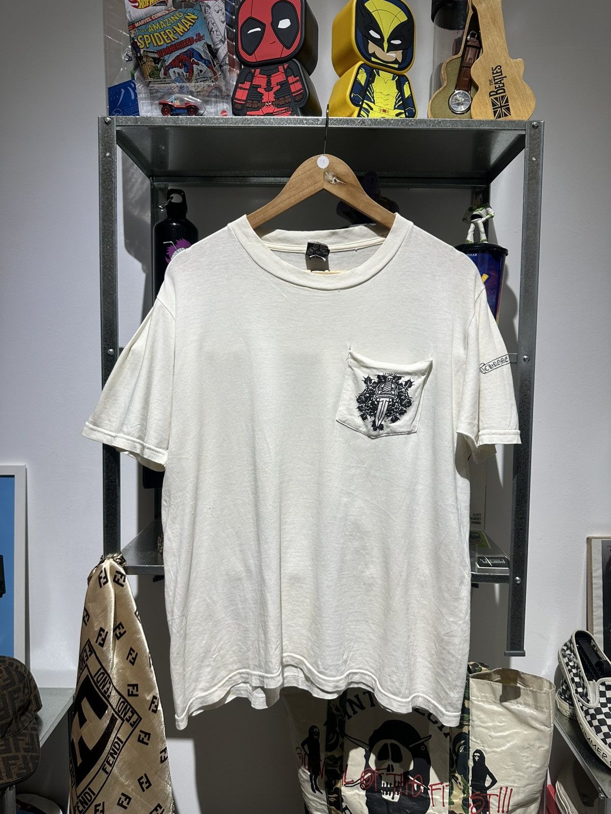 Vintage distressed vintage chrome hearts pocket tee Size US L / EU 52-54 / 3 - 1 Thumbnail