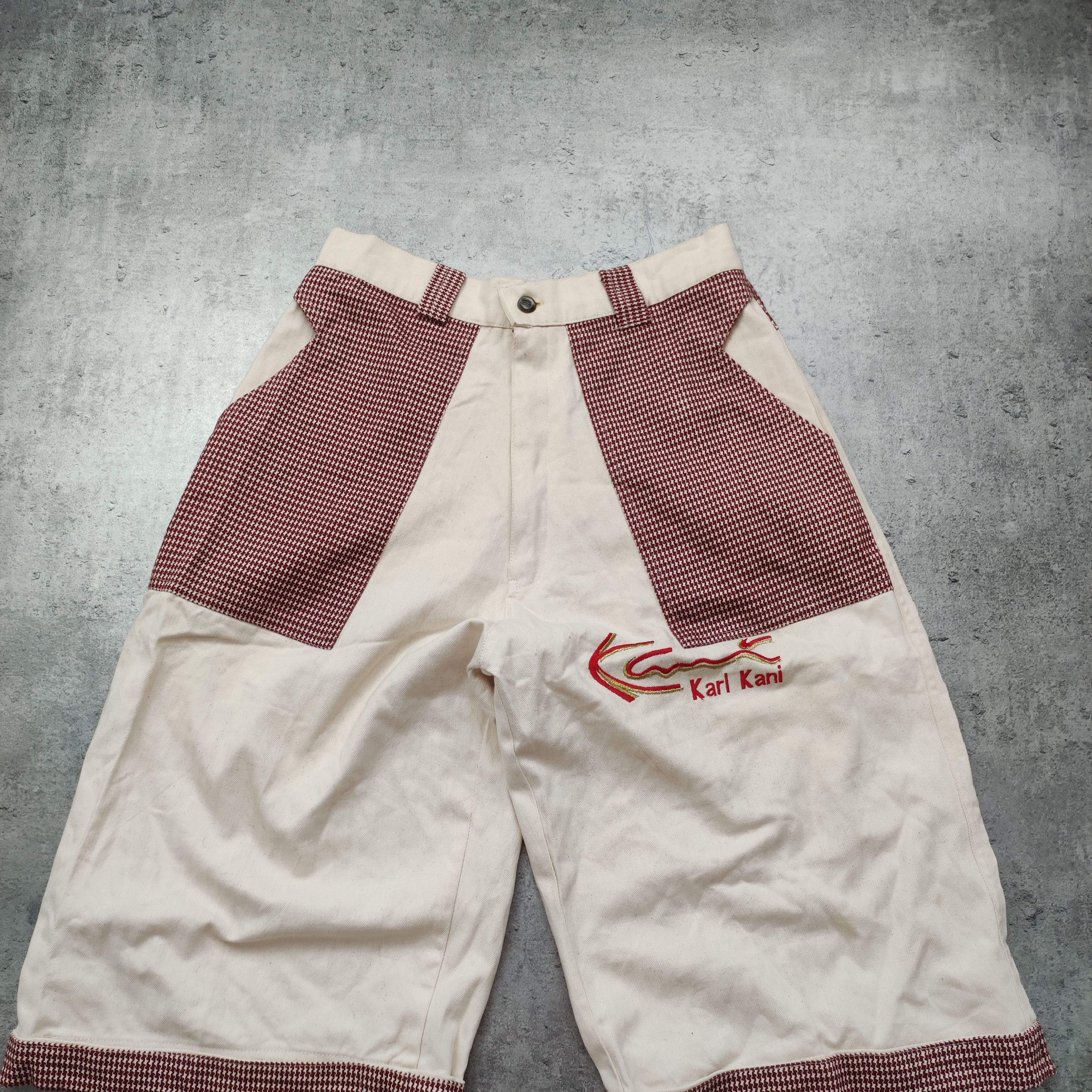 Karl Kani × Vintage Vintage 90s RARE Tupac Baggy HipHop Checkered Shorts Size US 30 / EU 46 - 2 Thumbnail
