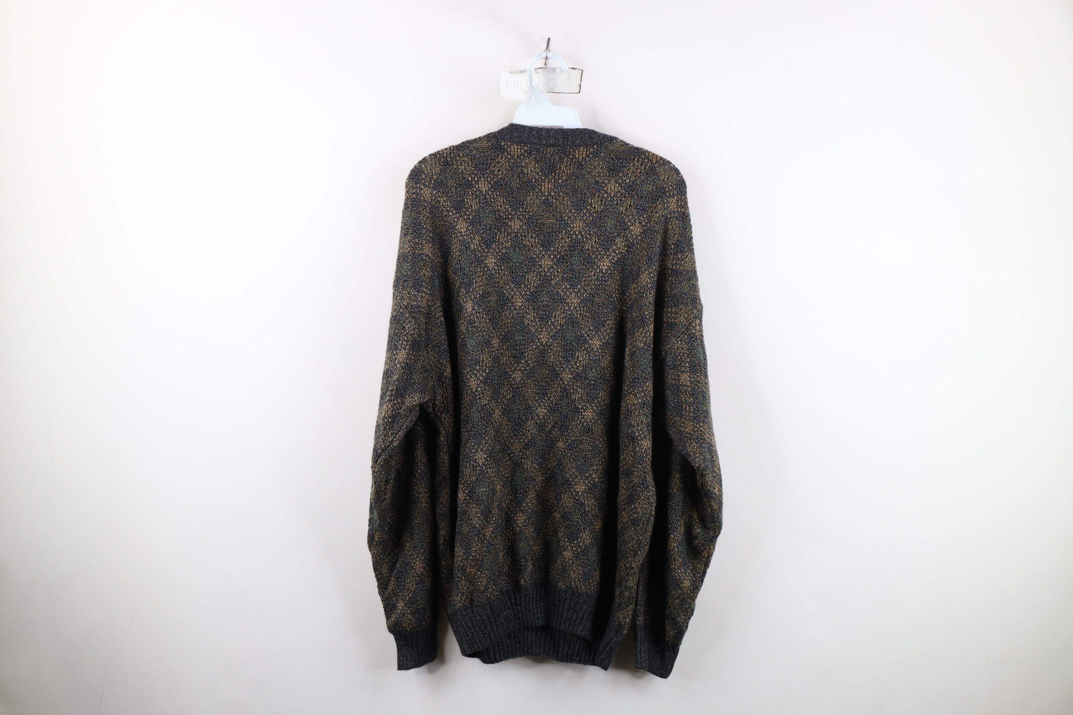 Vintage Vintage 90s Streetwear Diamond Knit Crewneck Sweater Size US XXL / EU 58 / 5 - 6 Thumbnail