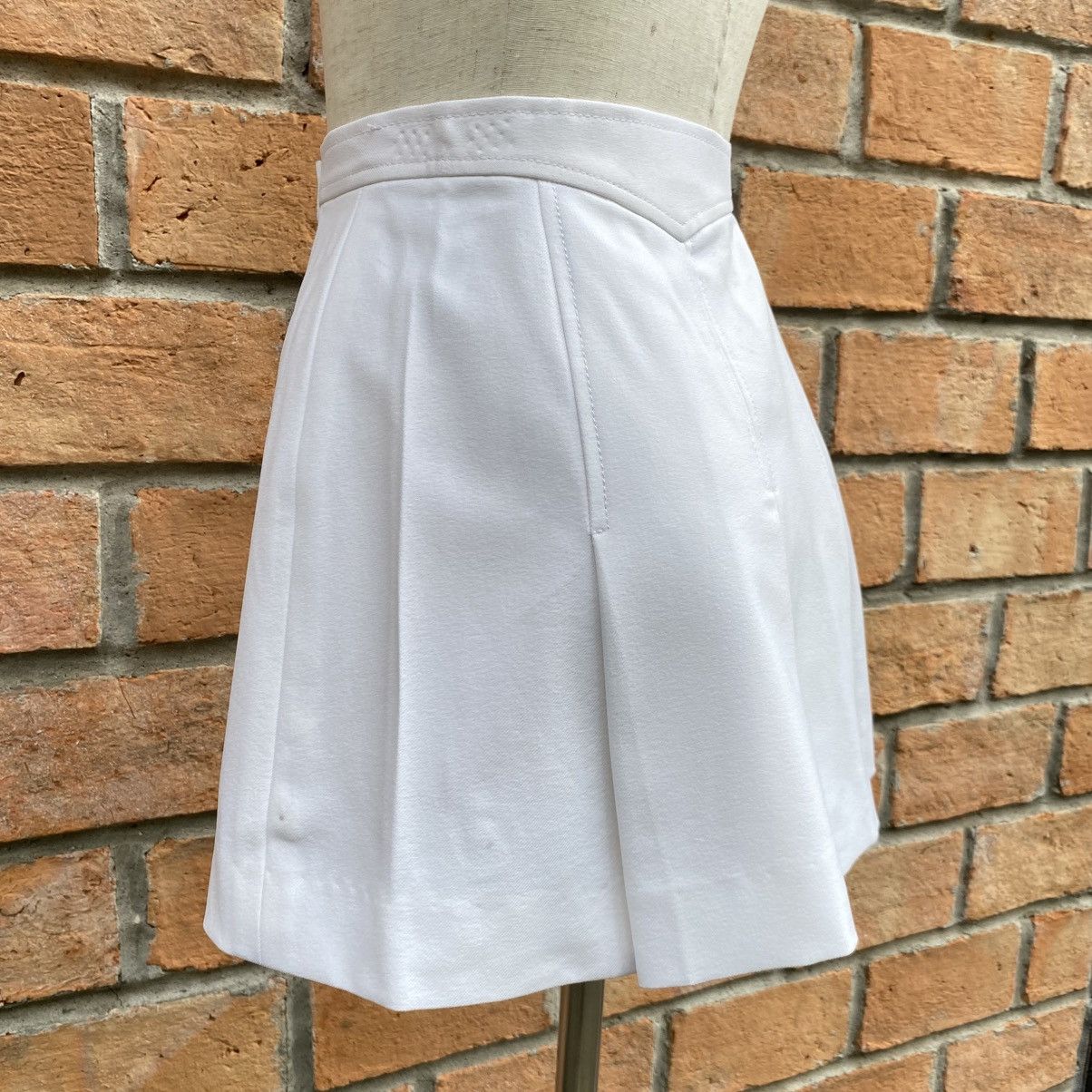 Courreges Courreges White Button-Front Mini Skirt Size 23" - 2 Thumbnail