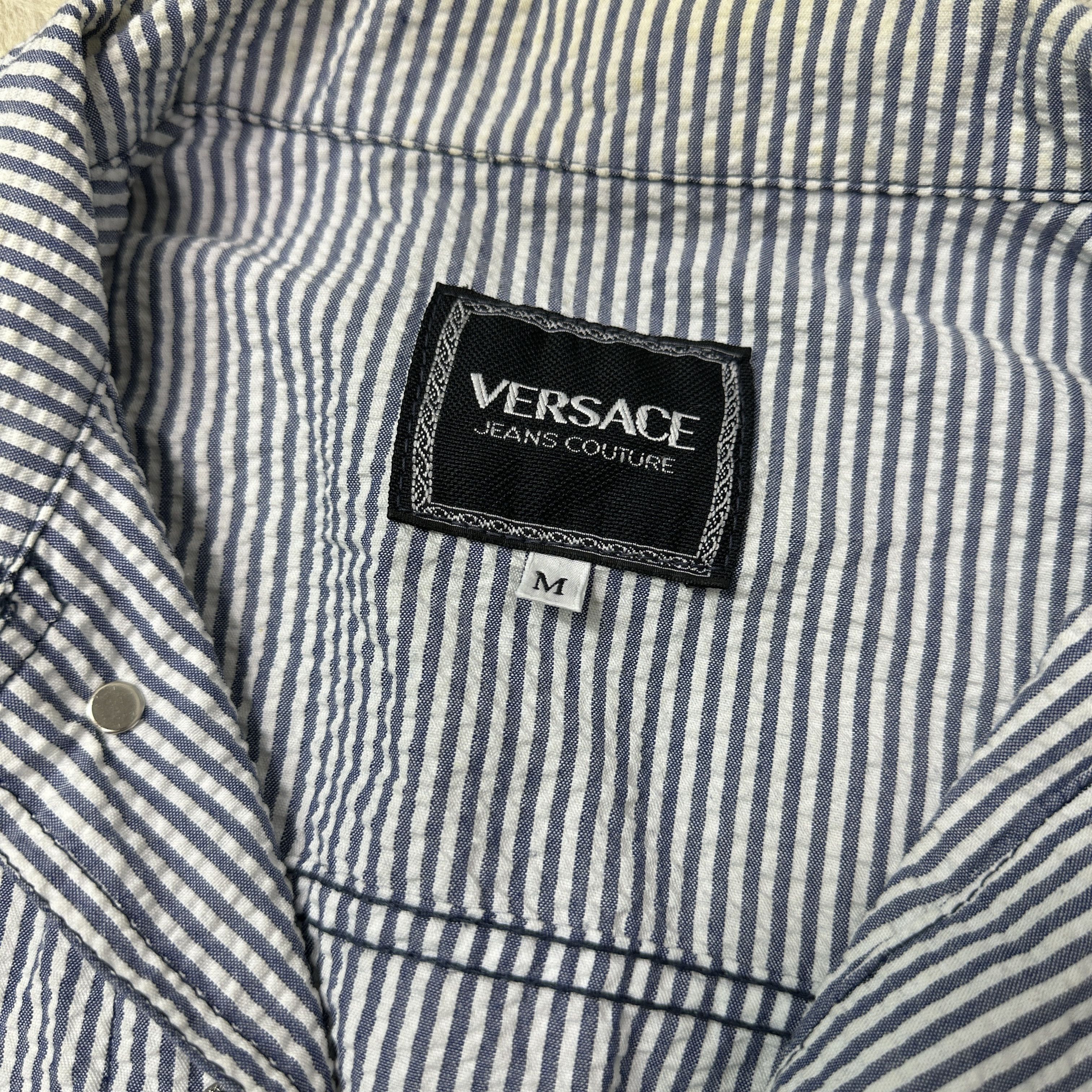 Versace Jeans Couture Vintage Striped Versace Jeans Couture Denim Jacket Y2K Size M / US 6-8 / IT 42-44 - 5 Thumbnail