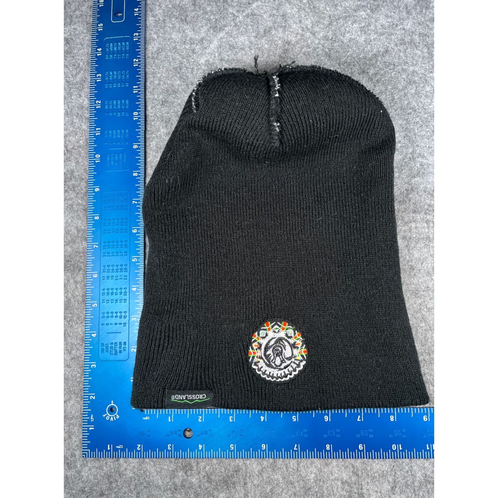 Vintage Crossland Beanie Toque Adult Gray Stripe Knit 100% Acrylic Patch Pom Ski Knit Hat Unisex Adults One Size Gray Beanie Mens Womens Size ONE SIZE - 6 Thumbnail
