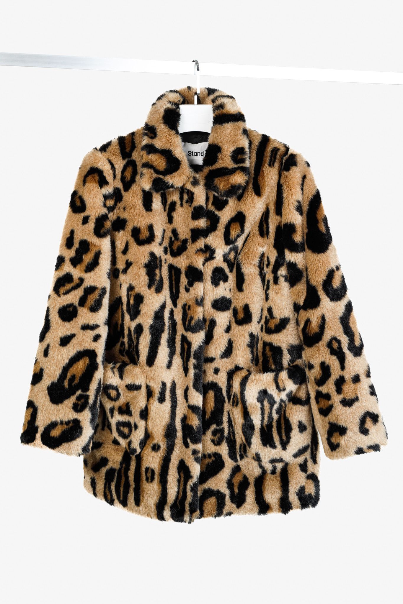 Other Stand Alexa Beige Black Leopard Faux Fur Coat Size M / US 6-8 / IT 42-44 - 1 Thumbnail