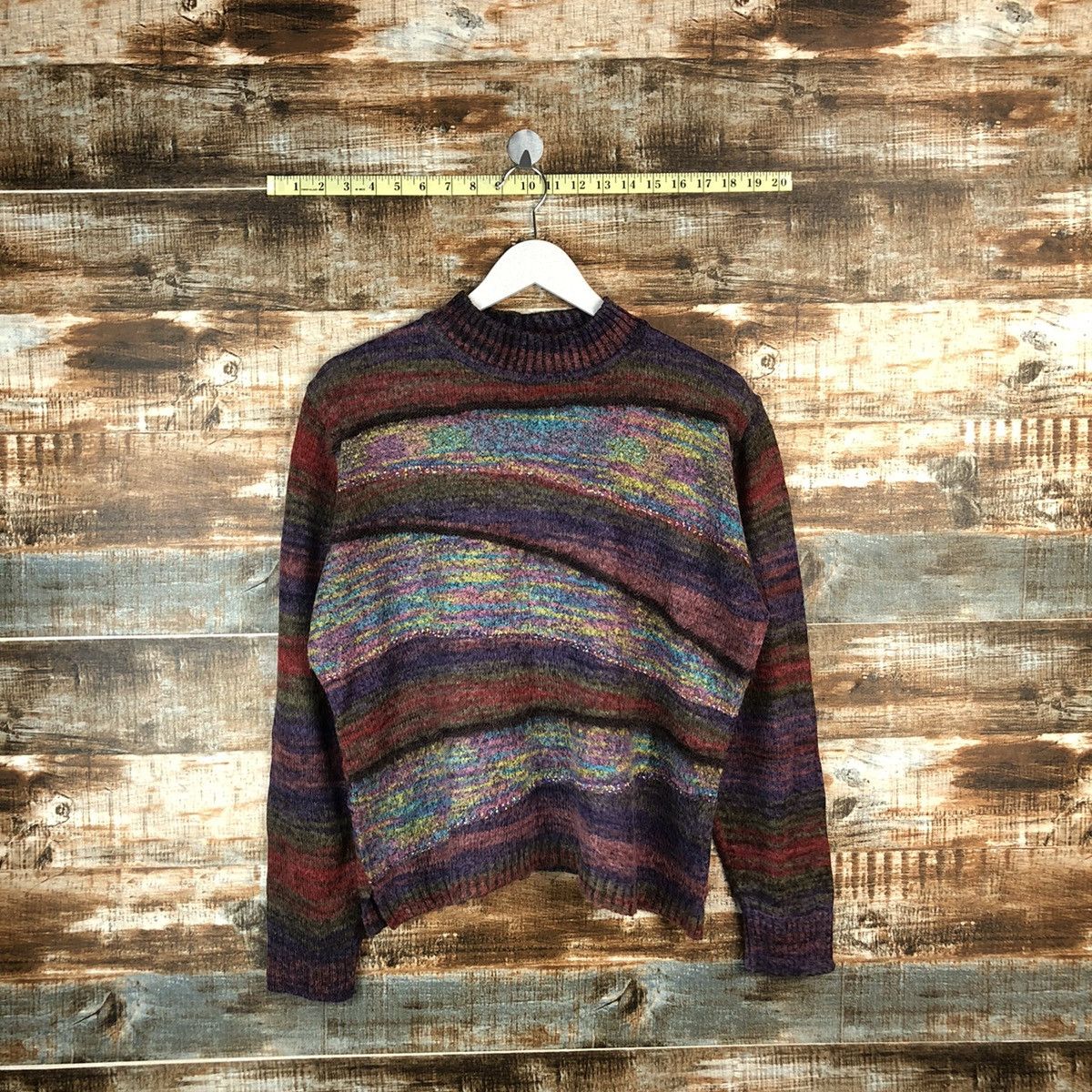Homespun Knitwear × Japanese Brand Japan vintage rainbow Purple Knitwear #A1371 Size M / US 6-8 / IT 42-44 - 1 Thumbnail