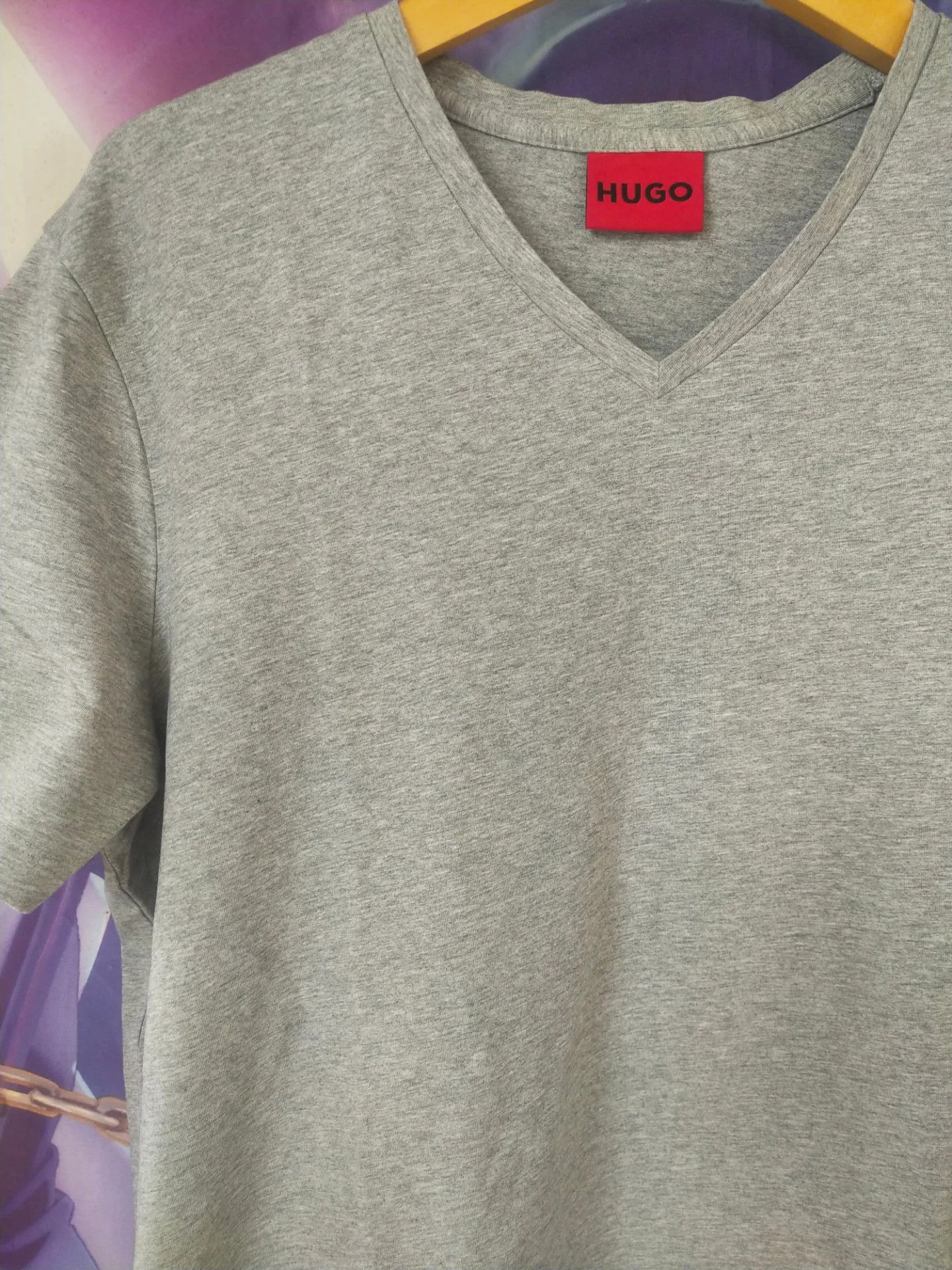 Hugo Boss Hugo Boss Grey Basic V-Neck Tees Size US L / EU 52-54 / 3 - 2 Thumbnail