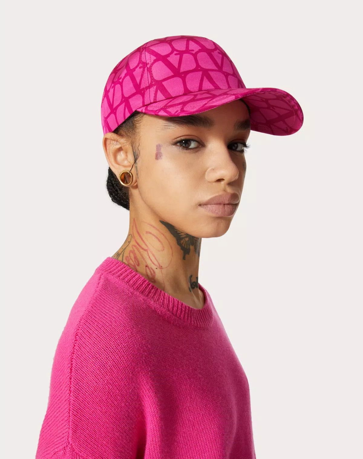 Valentino oc11z0725 Size:57/Toile Iconographe Baseball Cap in Pink Size ONE SIZE - 4 Thumbnail