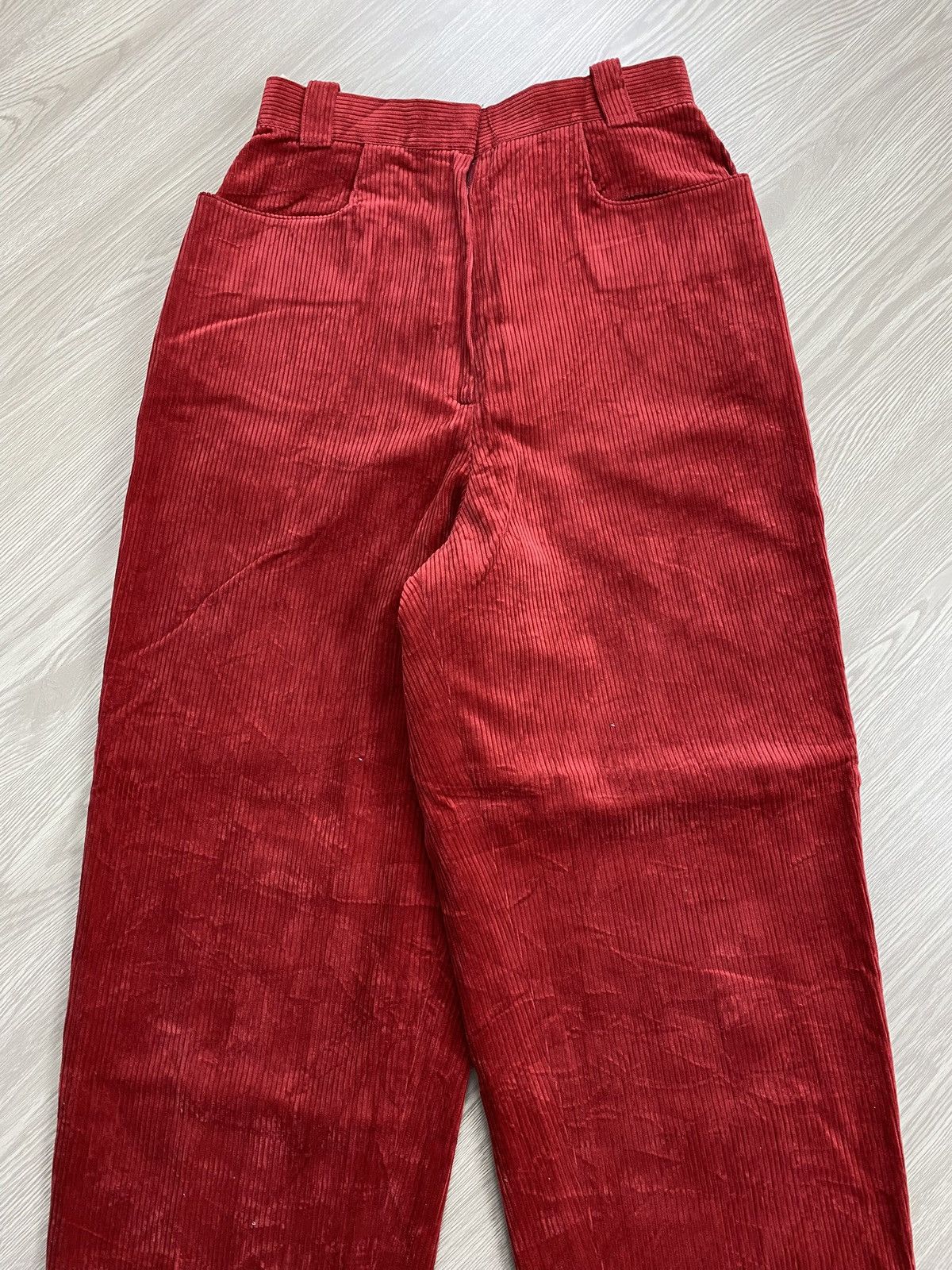 Christian Dior Monsieur 1990s Vintage Christian Dior Sport Red Corduroy Baggy Pants Size 38" / US 16 / IT 52 - 2 Thumbnail