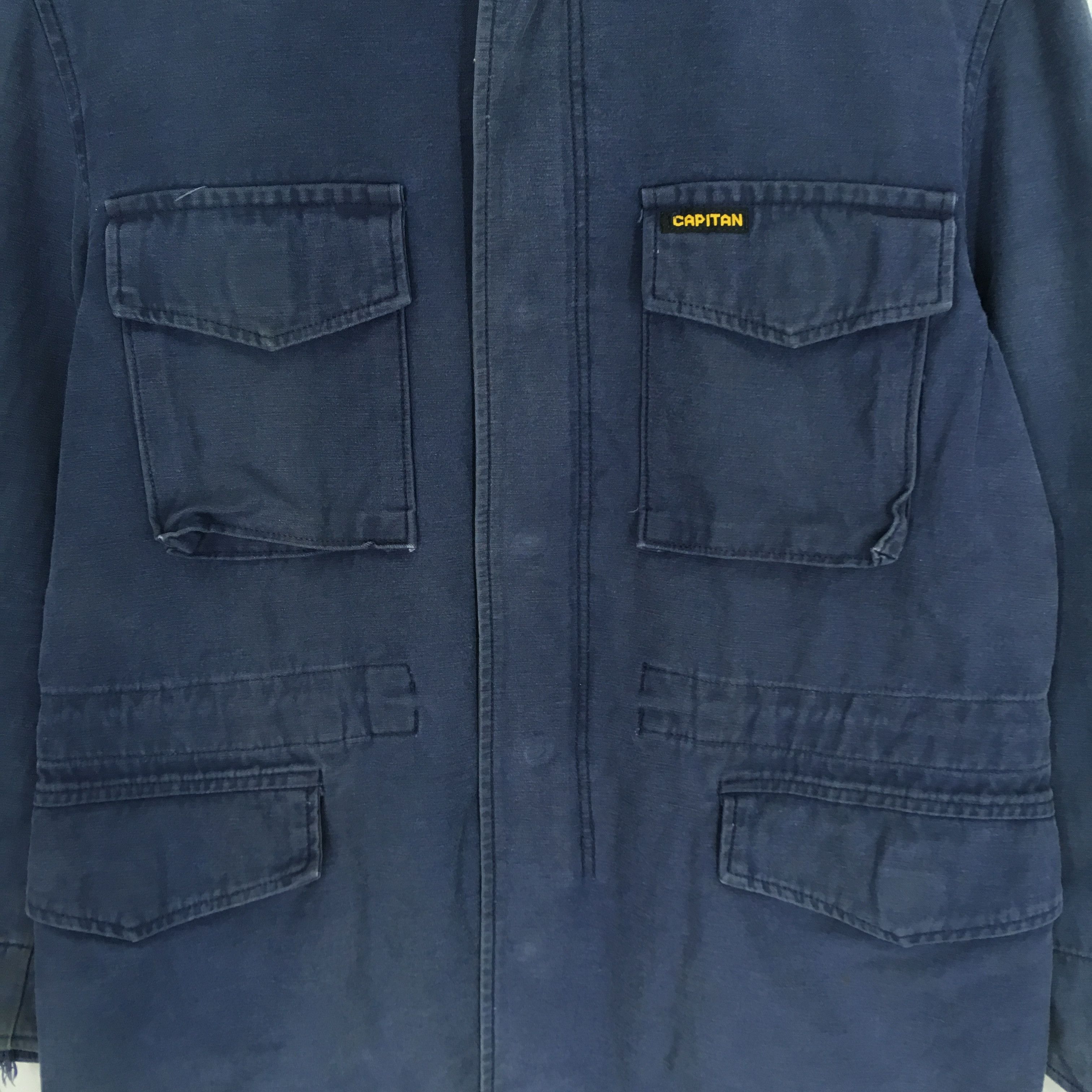 Japanese Brand Vintage Capitan Japan Frenchwork Worker Jacket Faded Blue Size US S / EU 44-46 / 1 - 5 Thumbnail