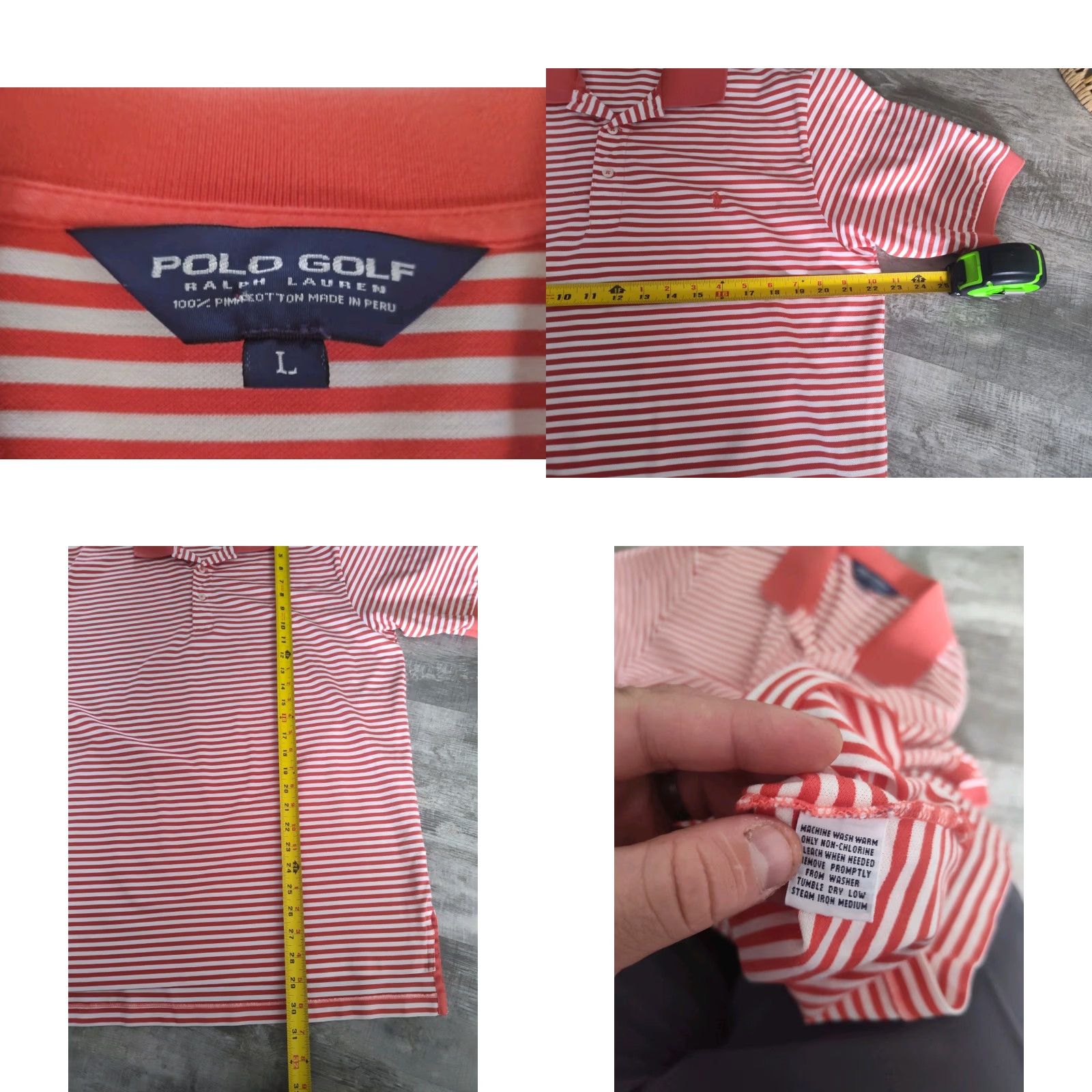Ralph Lauren Ralph Lauren Polo Golf Shirt Mens Large Pink Striped Classic Logo Bellerive Country Club 90s Preppy Size US L / EU 52-54 / 3 - 8 Thumbnail