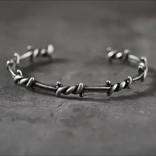 Other Silver Color Thorns Bangle Bracelet Size ONE SIZE - 4 Thumbnail