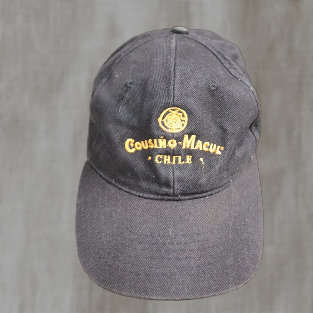 Vintage VINTAGE Hat Unbranded Black Adjustable Strapback 1940 CHILE Cosecha VINA COUSINO MACUL GRAN VINO BLACK CAP HAT Mens Size ONE SIZE - 1 Thumbnail