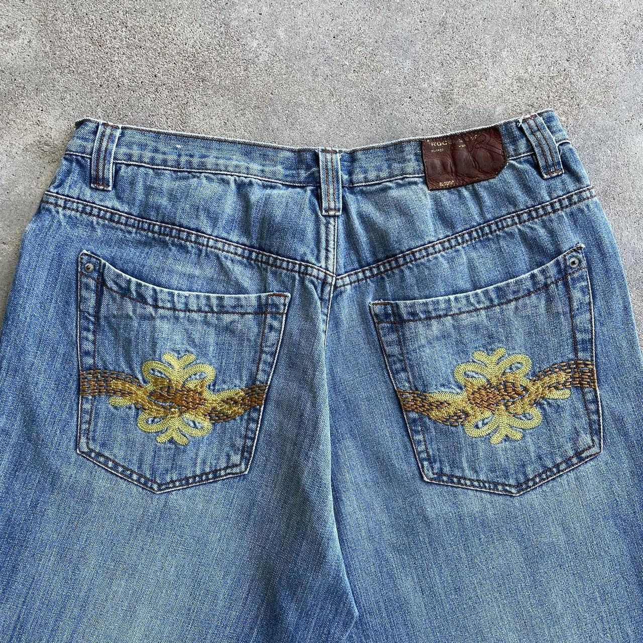 Japanese Brand × Vintage Crazy vintage baggy Y2K skater Rocawear jean shorts jorts Size US 38 / EU 54 - 2 Thumbnail