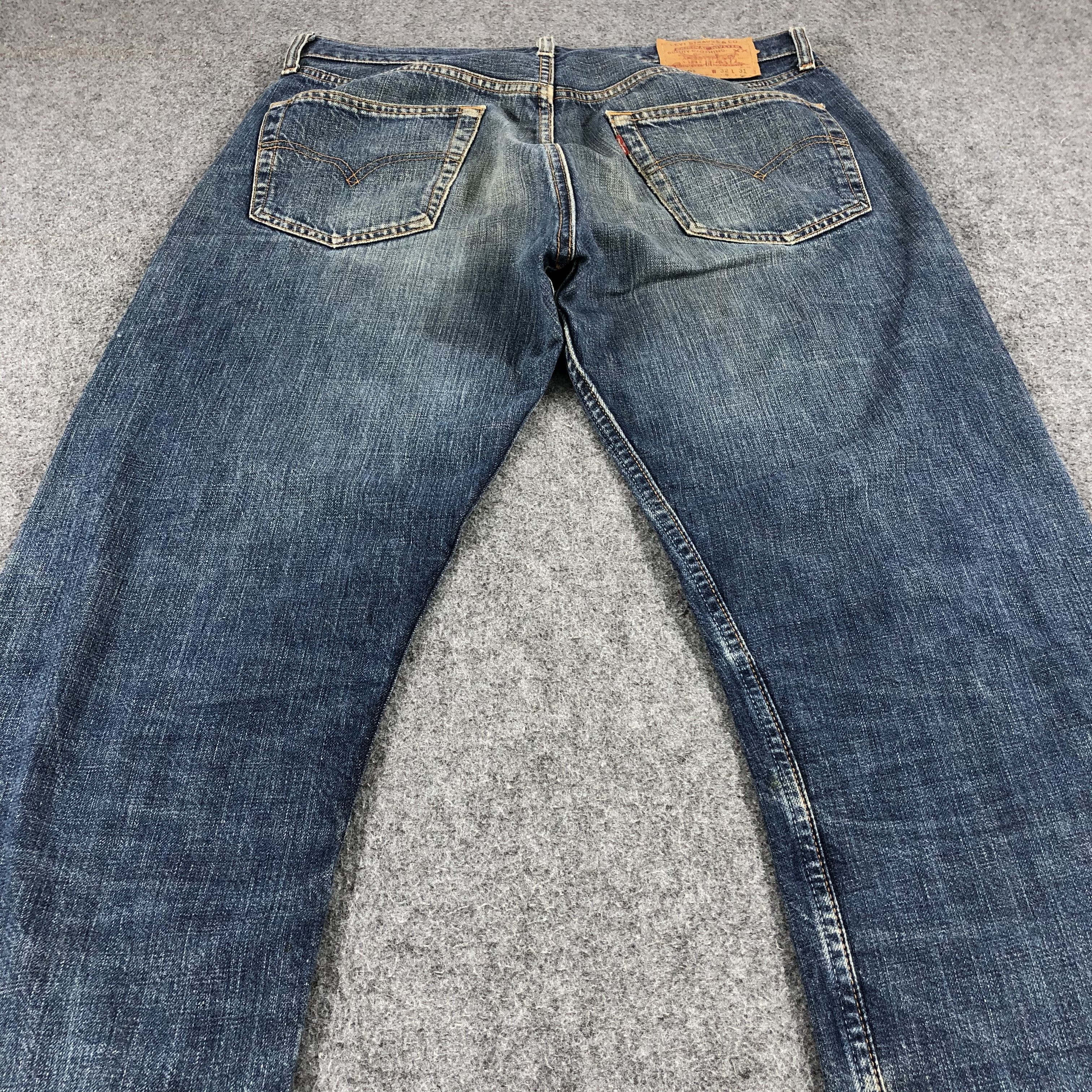Levi's Vintage 90s Levis 501 Jeans Rusty Faded Blue Denim KJ333 Size US 32 / EU 48 - 4 Thumbnail