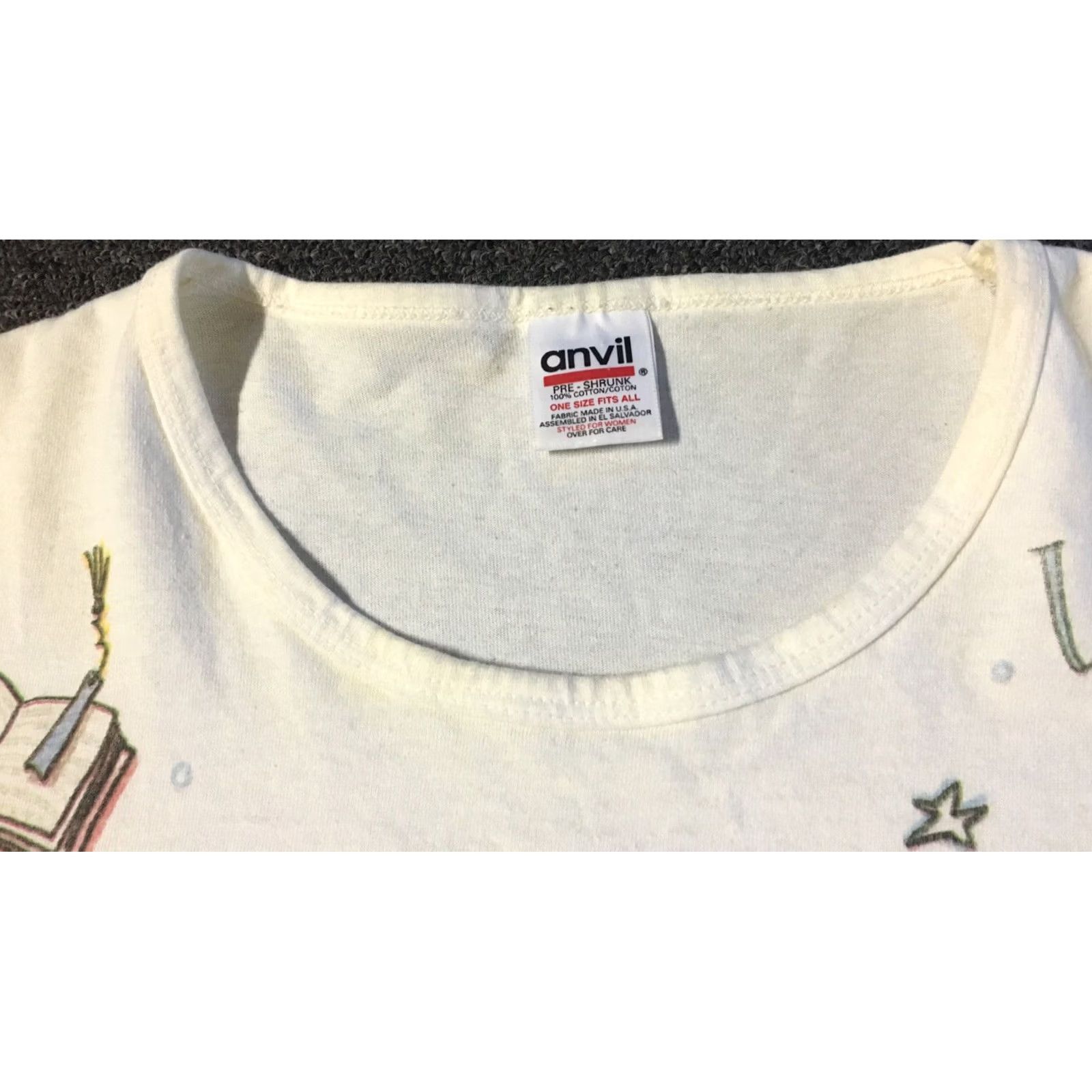 Gloverall VINTAGE Relevant Products Women T-Shirt Unwind Relax Sleeping Shirt White 90s Fun Funny Size ONE SIZE - 5 Thumbnail