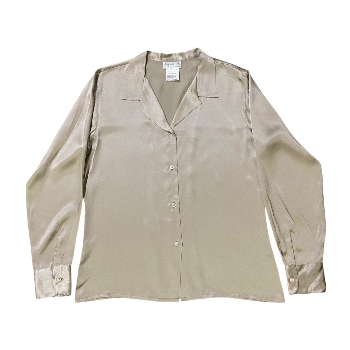 agnes b. ‼️LAST DROP‼️Agnès b Silk Blouse Vintage Minimalist Luxury Size S / US 4 / IT 40 - 2 Thumbnail