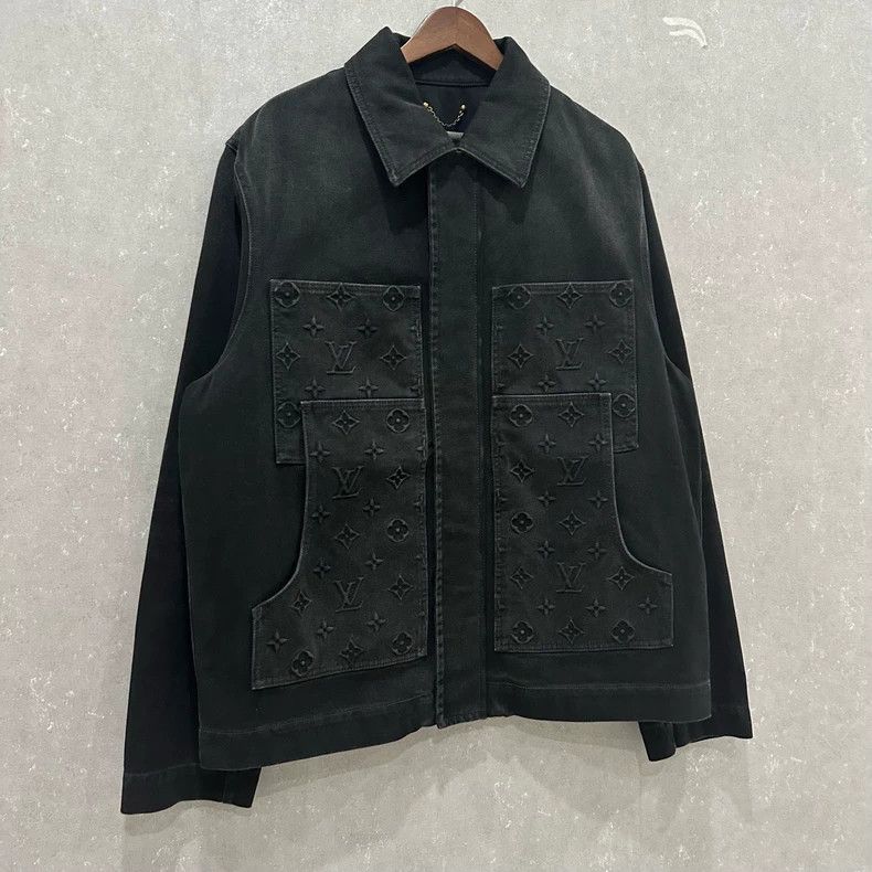 Louis Vuitton Louis Vuitton Washed Old Solid Logo Lapel Casual Long Sleev Size US L / EU 52-54 / 3 - 3 Thumbnail