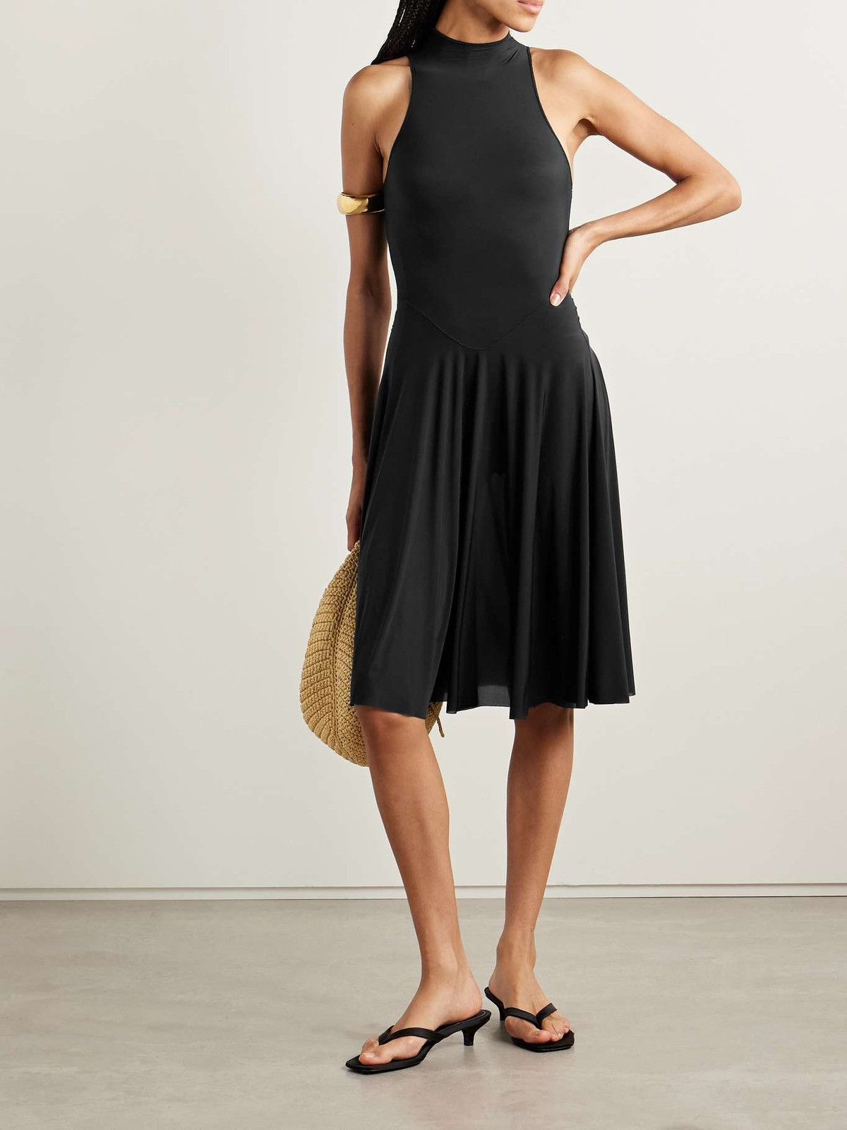 SKIMS NWT Skims Milky Sheer High Neck Midi Dress - Obsidian Medium Size M / US 6-8 / IT 42-44 - 3 Thumbnail