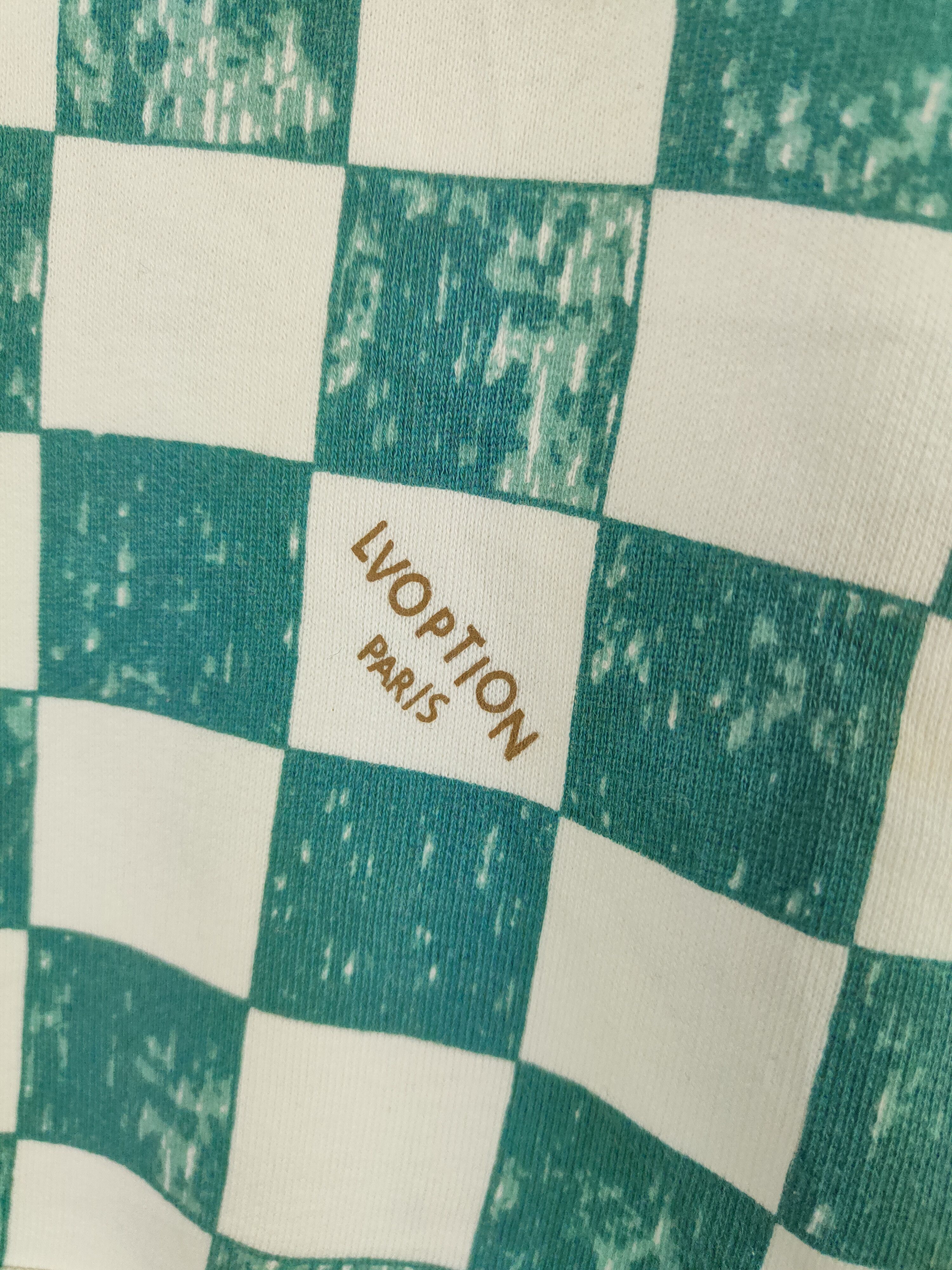 Japanese Brand Lvoption Not Louis Vuitton White Green Sweatshirts #S2624 Size US M / EU 48-50 / 2 - 7 Thumbnail