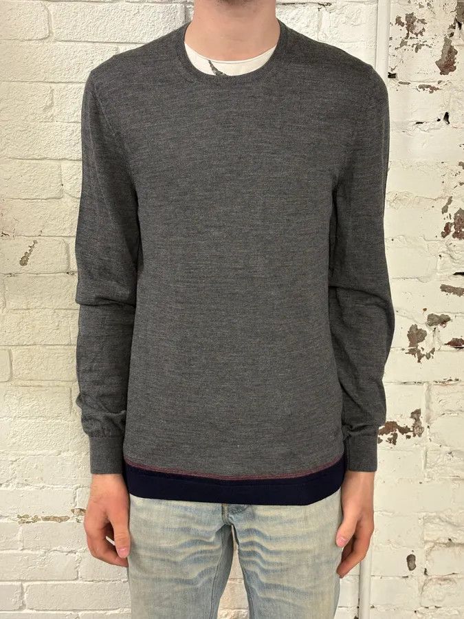 Gucci 2010s Gucci Grey Wool Contrast Classy Sweater Size US M / EU 48-50 / 2 - 2 Thumbnail