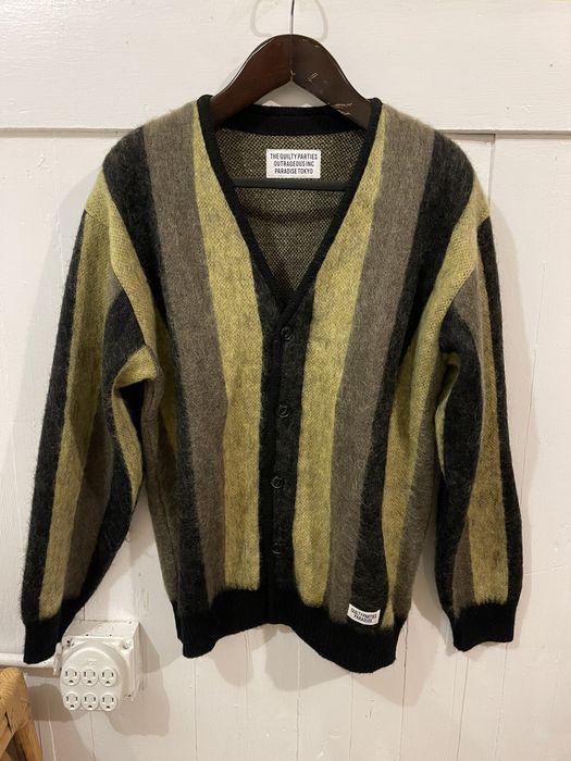 Wacko Maria Wacko Maria Black & Brown Striped Mohair Cardigan