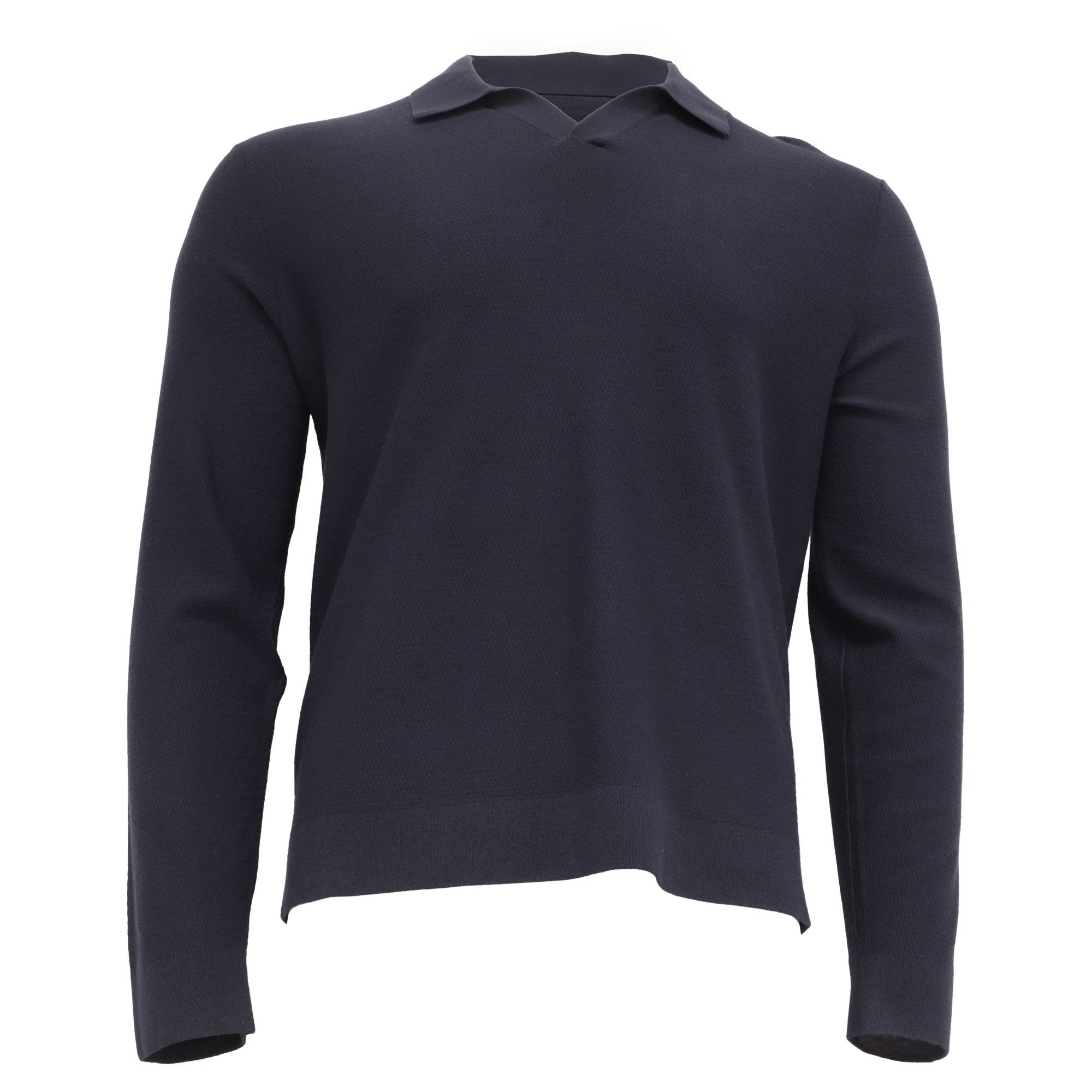 Theory Theory Knitted Collared Sweater in Navy Blue Viscose Size US M / EU 48-50 / 2 - 1 Thumbnail