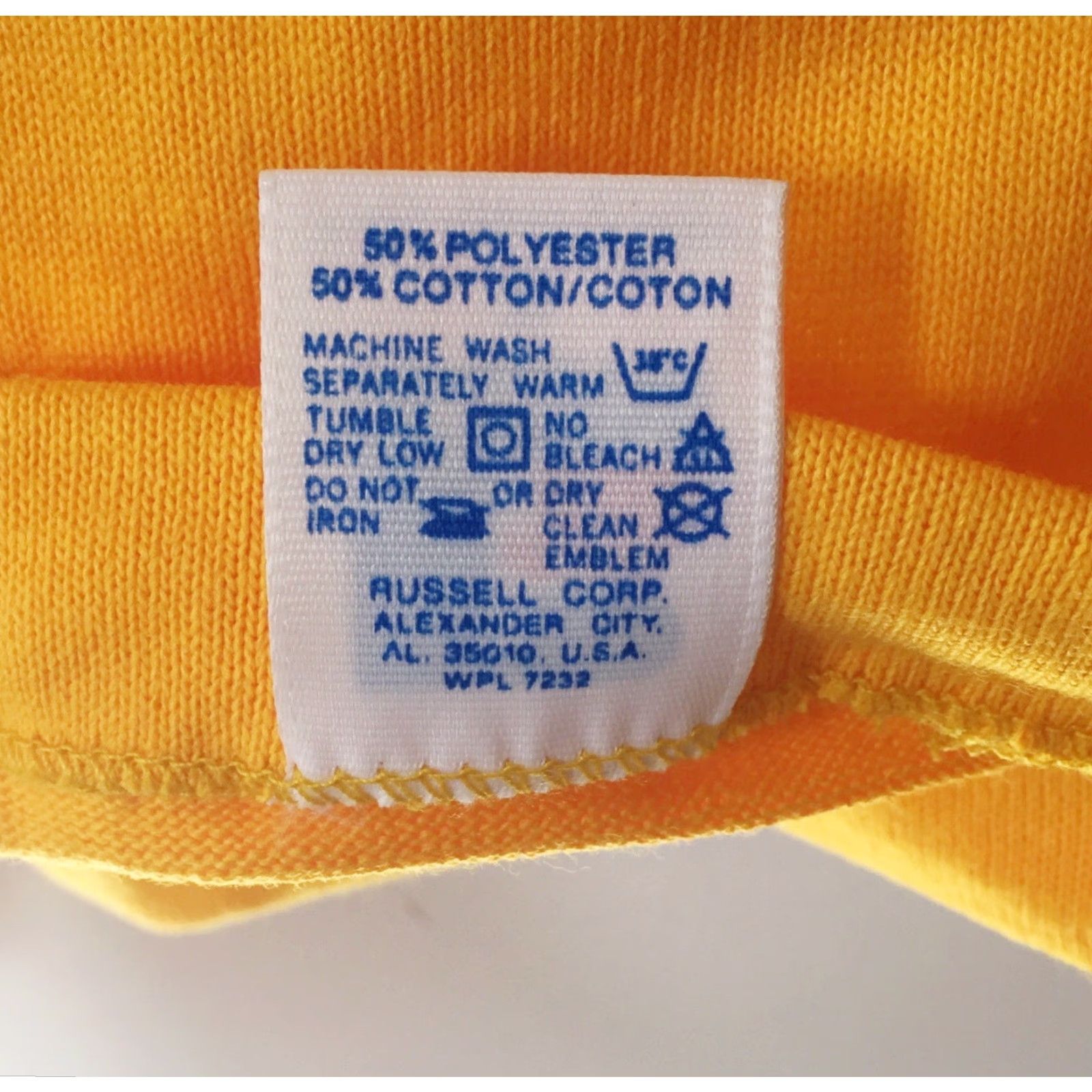 Russell Athletic VINTAGE Russell Athletic T-Shirt Mens Small 3/4 Sleeve V-Neck Yellow 90s Deadstock NWOT Athletic Gold 1990s USA Size US S / EU 44-46 / 1 - 3 Thumbnail