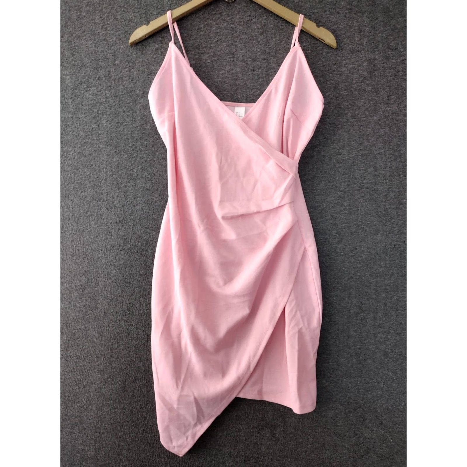 Pinko Pretty in Pink Women's Crossover Mini Dress S Pink Sleeveless V-Neck Party Clubwear Mini Dress Womens) Size S / US 4 / IT 40 - 2 Thumbnail