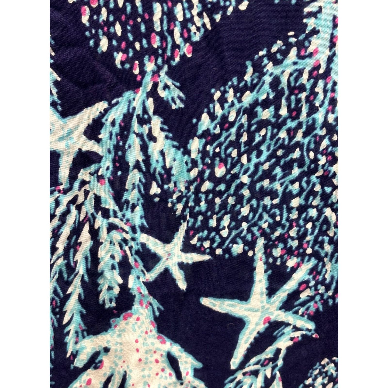 Lilly Pulitzer VINTAGE Lilly Pulitzer Women's Scarf Rayon Beach Starfish Navy 28x69 Tropical All-Season Size ONE SIZE - 3 Thumbnail