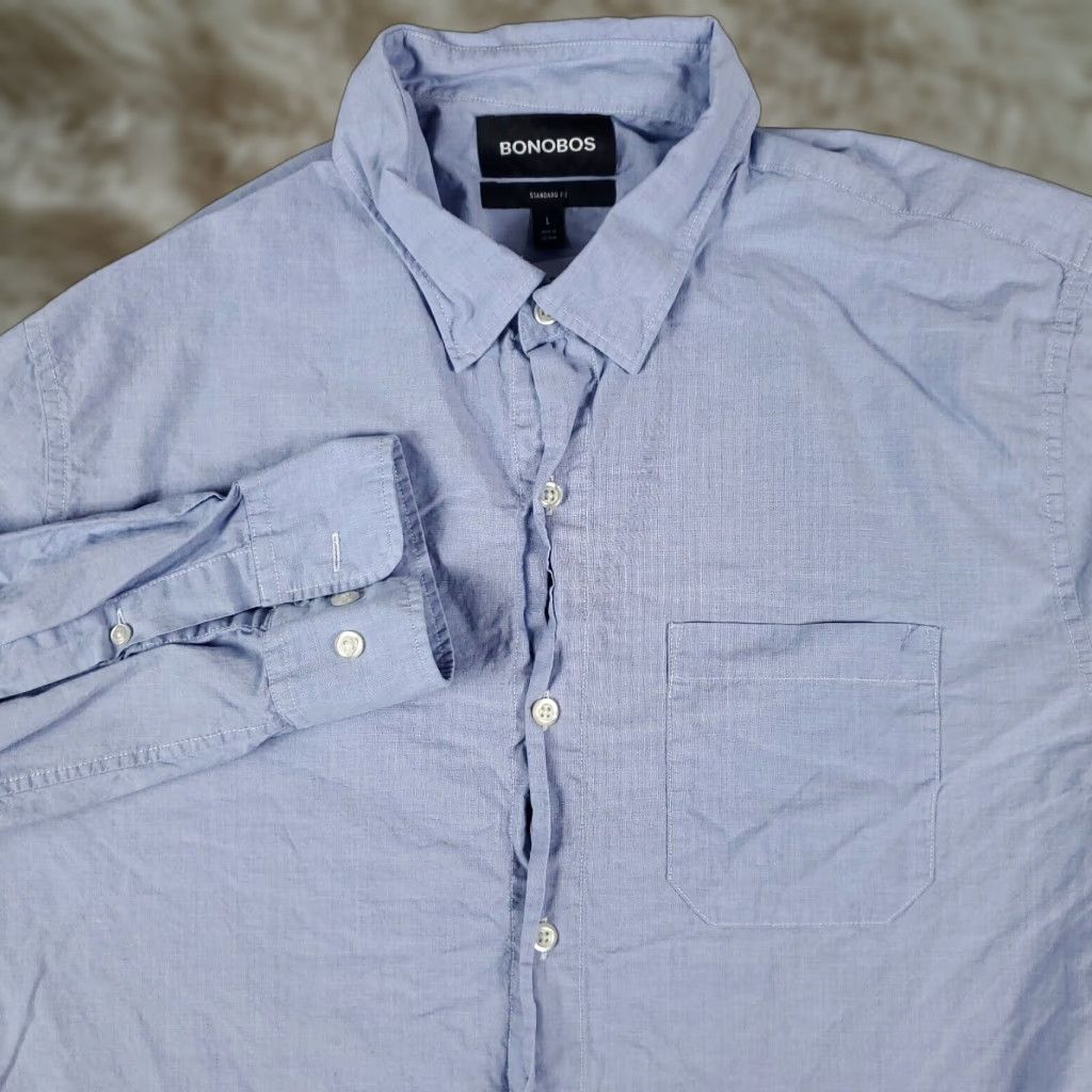 Bonobos Bonobos Shirt Mens Size Large Blue Button-Up Long Sleeve Casual Business Formal Brand: Bonobos - Adult Large Blue Button-Down Shirt Size US L / EU 52-54 / 3 - 1 Thumbnail