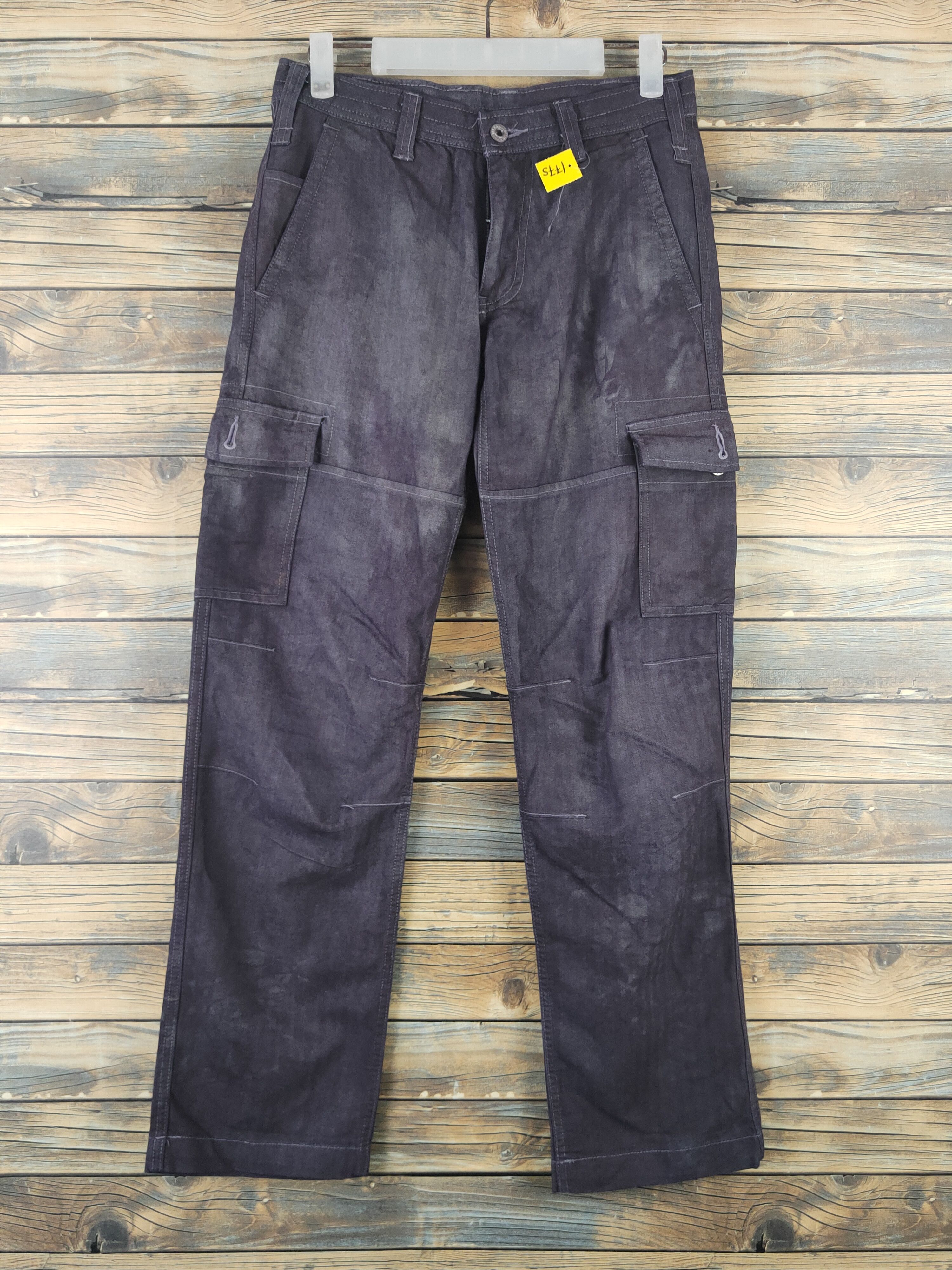 Japanese Brand DL Dogman Black Faded Multipocket Cargo Pants #1775 Size US 29 - 1 Thumbnail