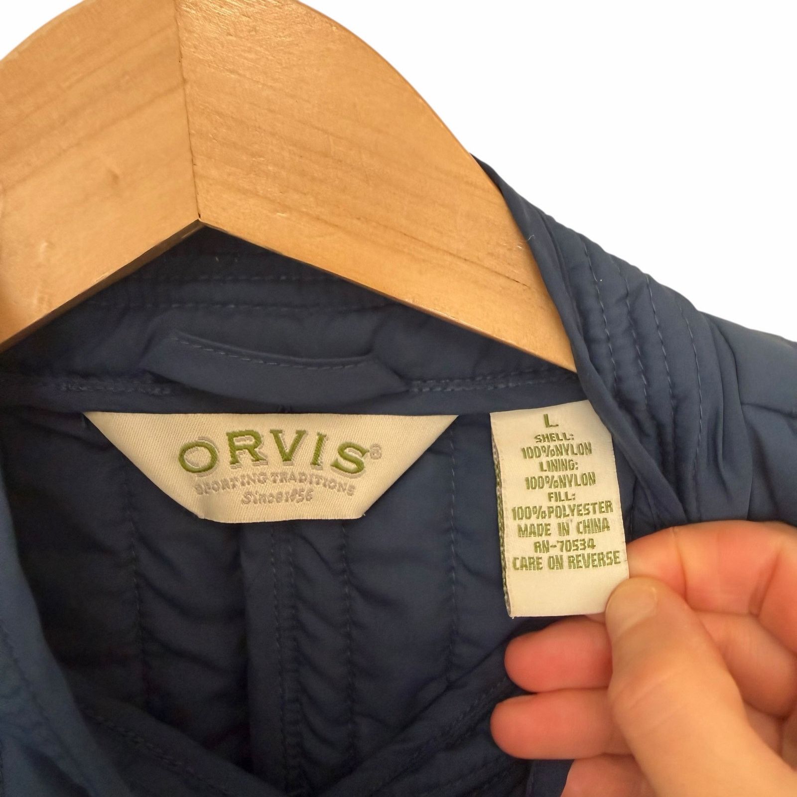 Orvis Orvis Navy Blue Quilted Nylon Vest Sz L Size L / US 10 / IT 46 - 2 Thumbnail